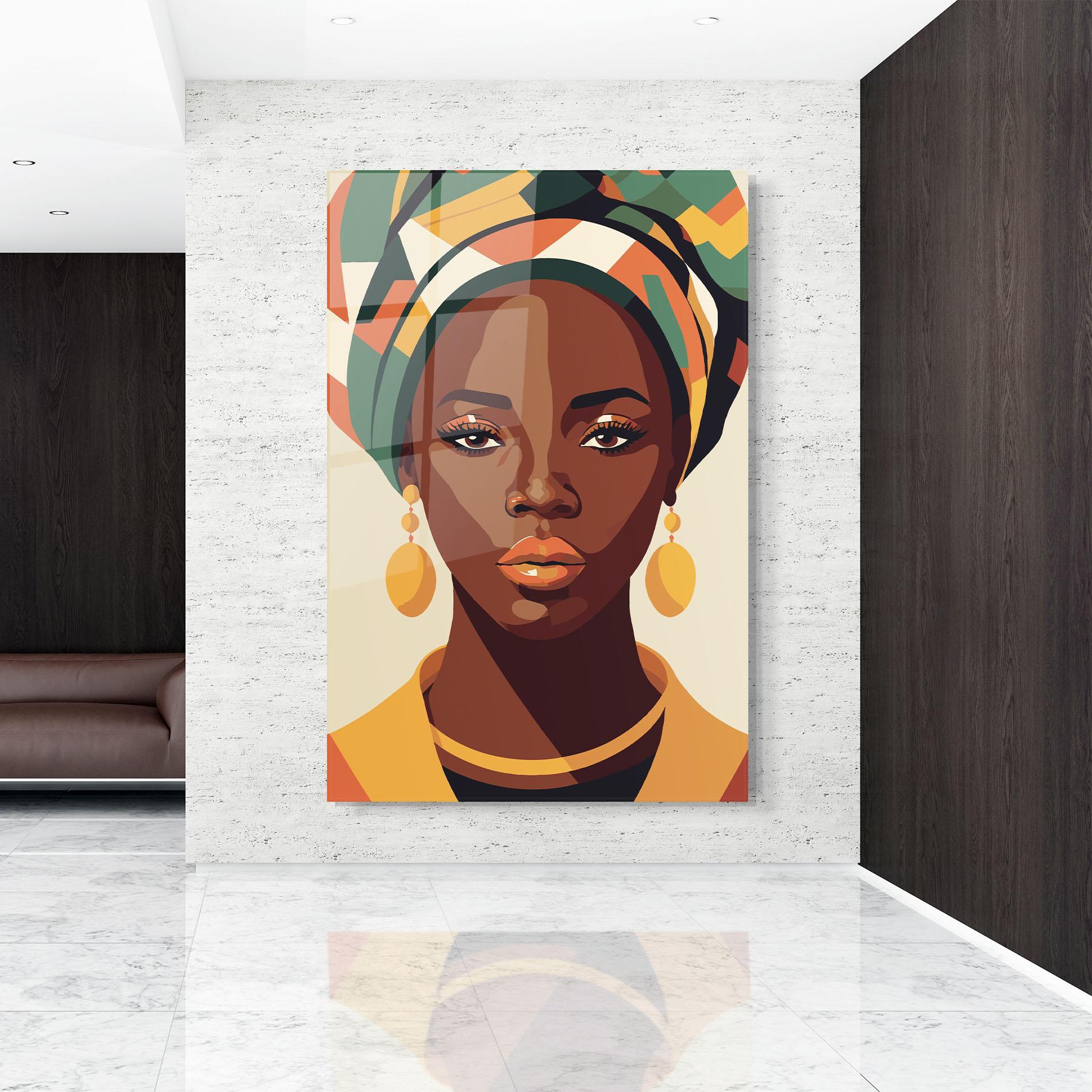 Tablou Sticla African Portrait mockup 9