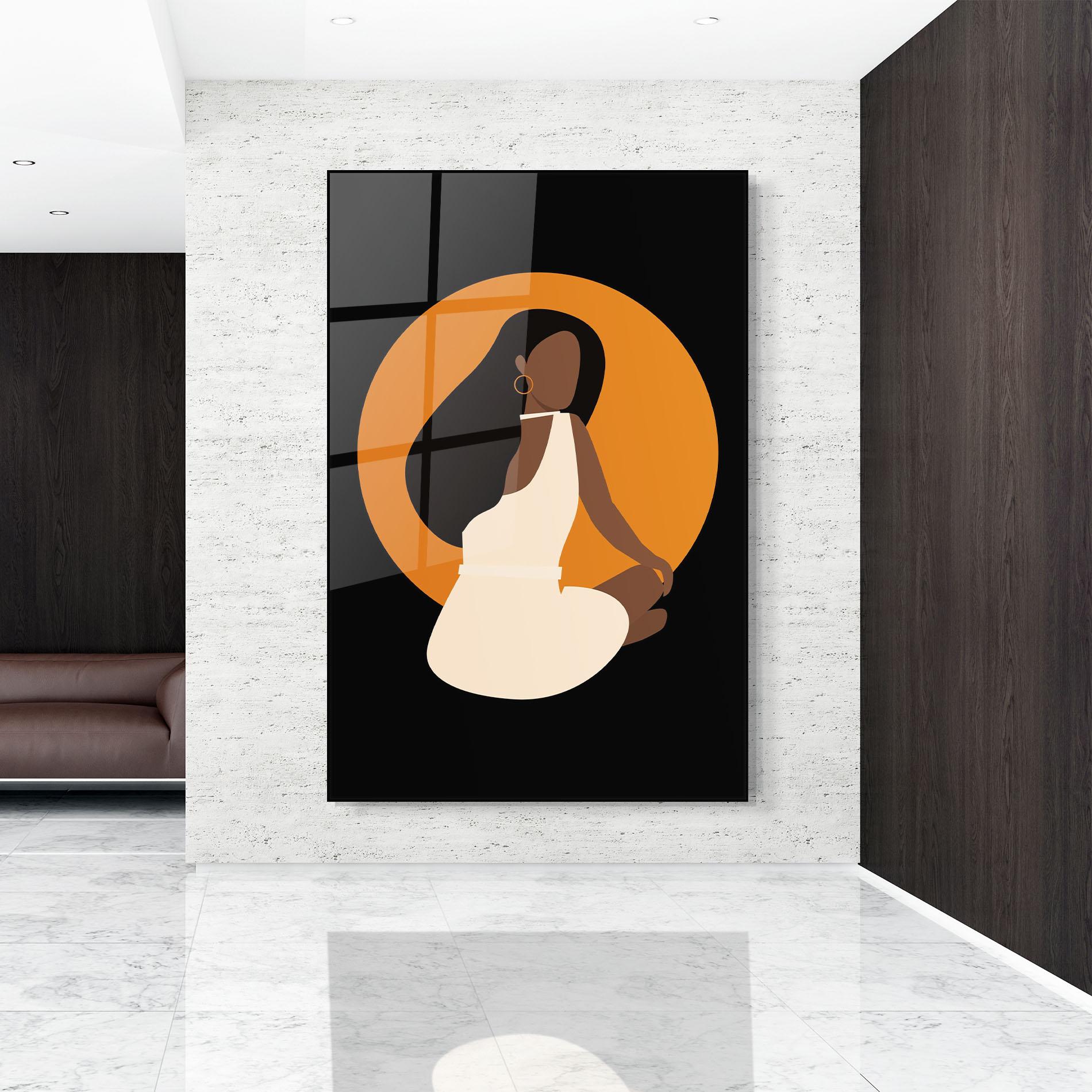 Tablou Sticla African White Dress mockup 9