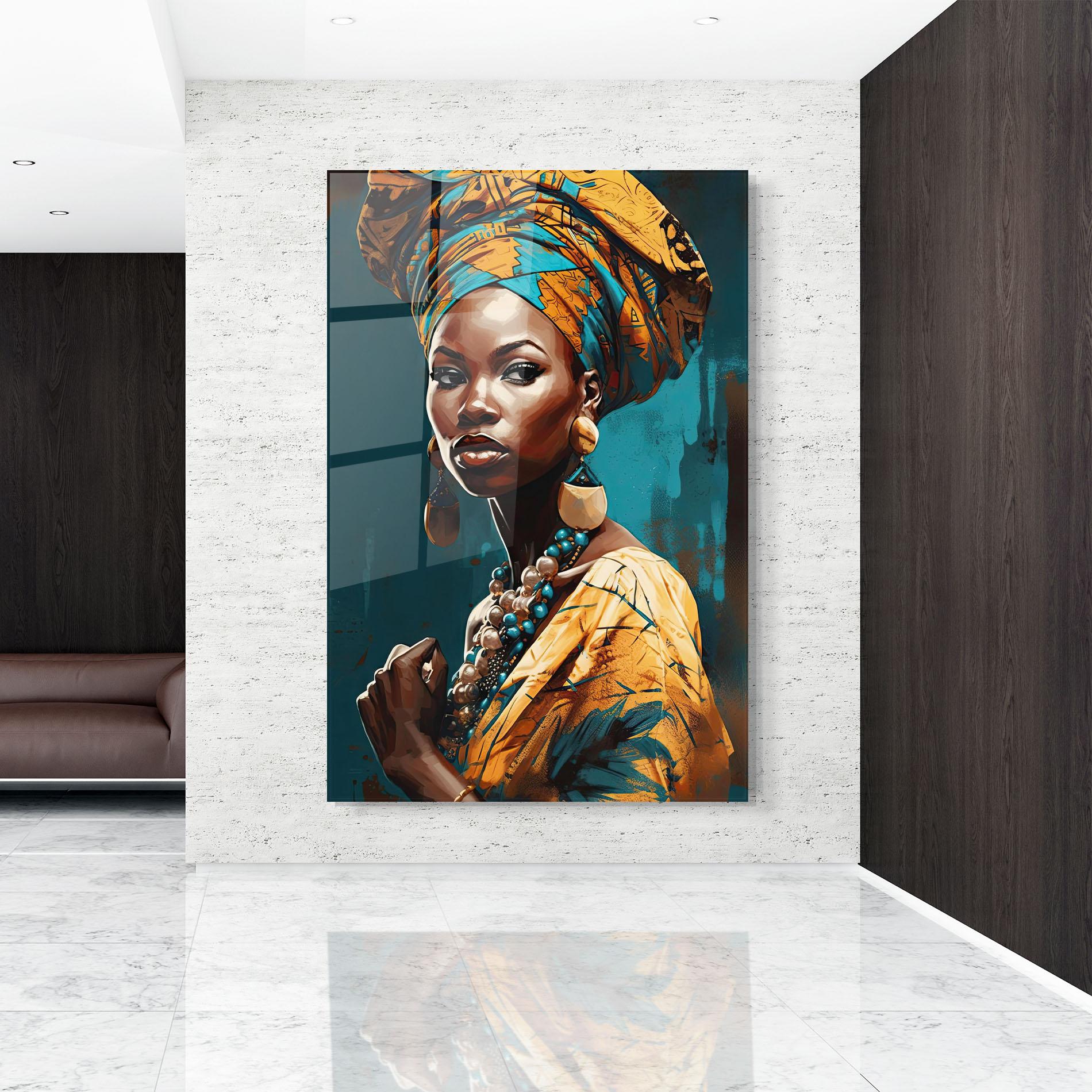 Tablou Sticla Azure Chic Woman mockup 9