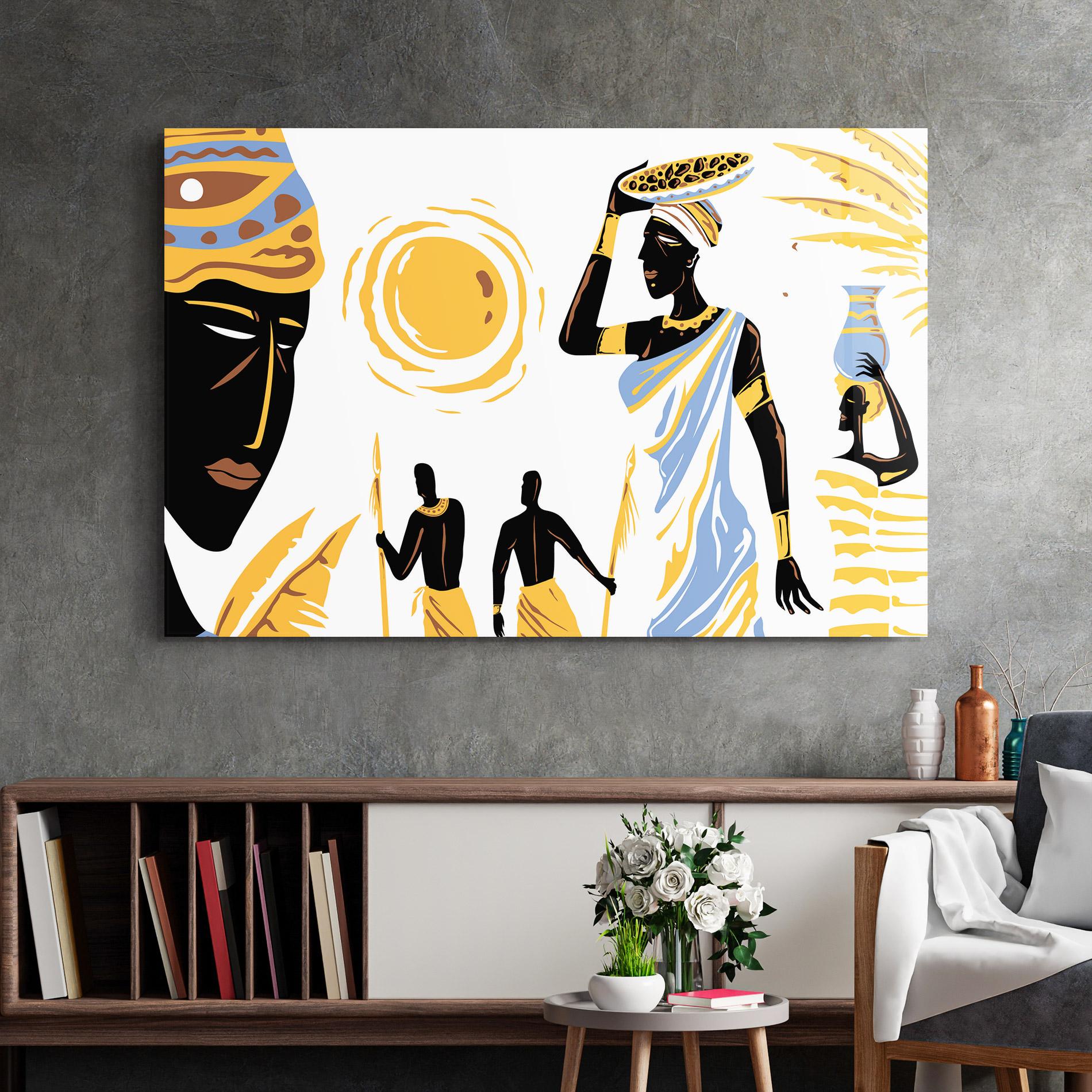 Tablou Sticla African Drawing mockup 2