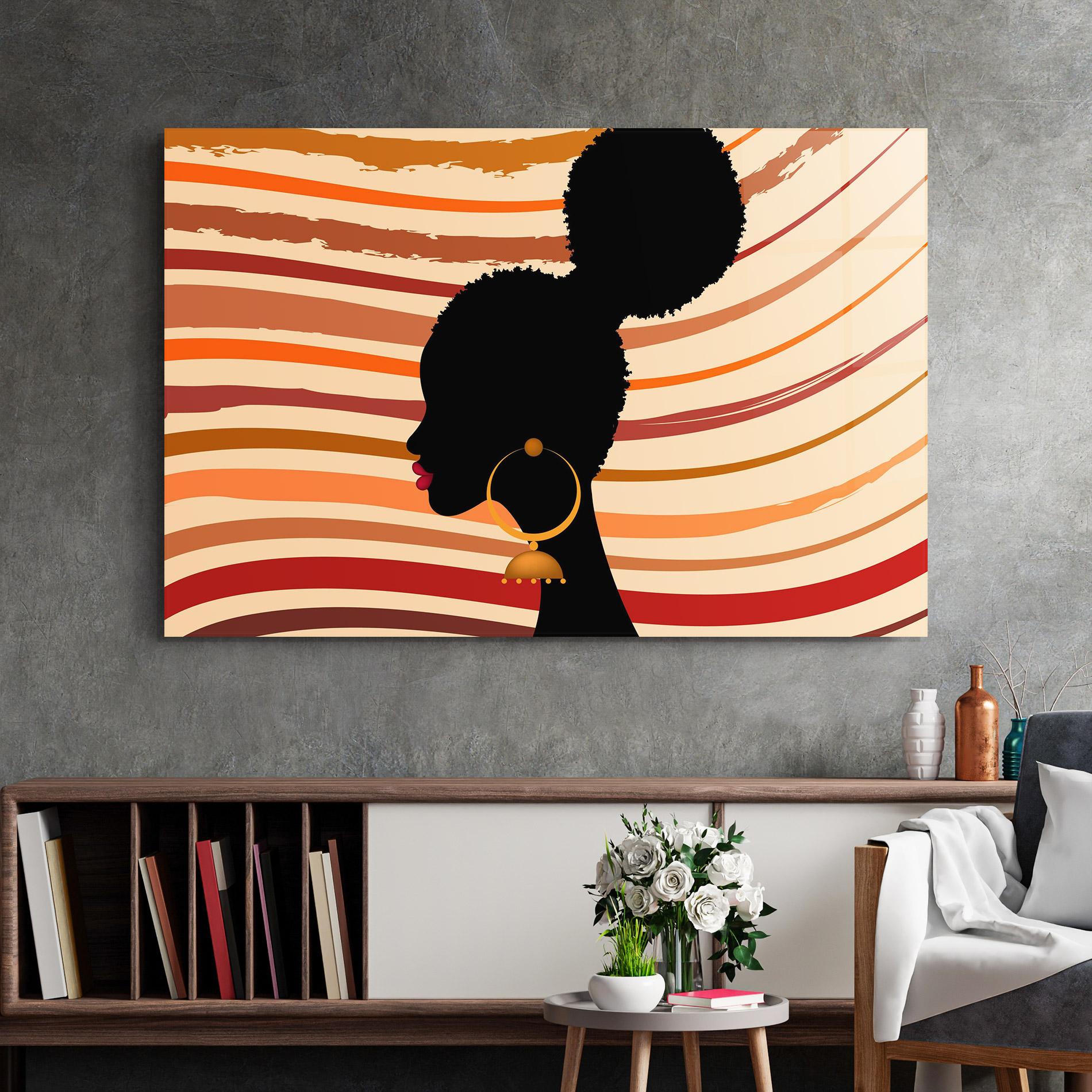 Tablou Sticla African Hairstyle mockup 2