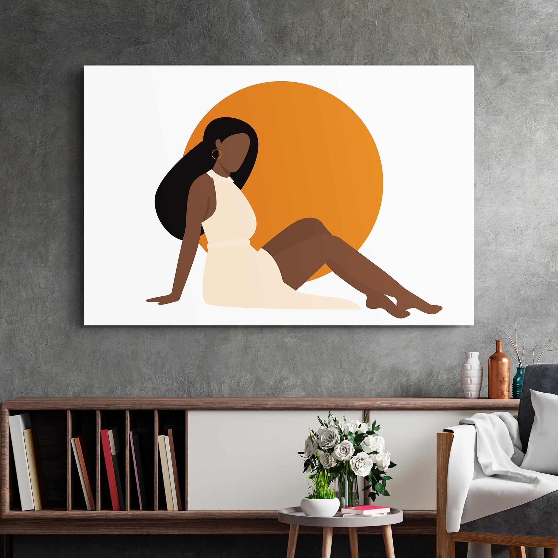 Tablou Sticla African Woman Dress mockup 2