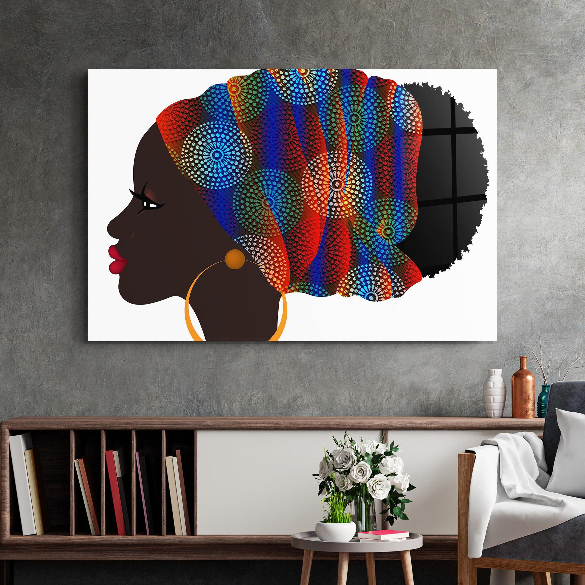 Tablou Sticla Afro Hairstyle mockup 2