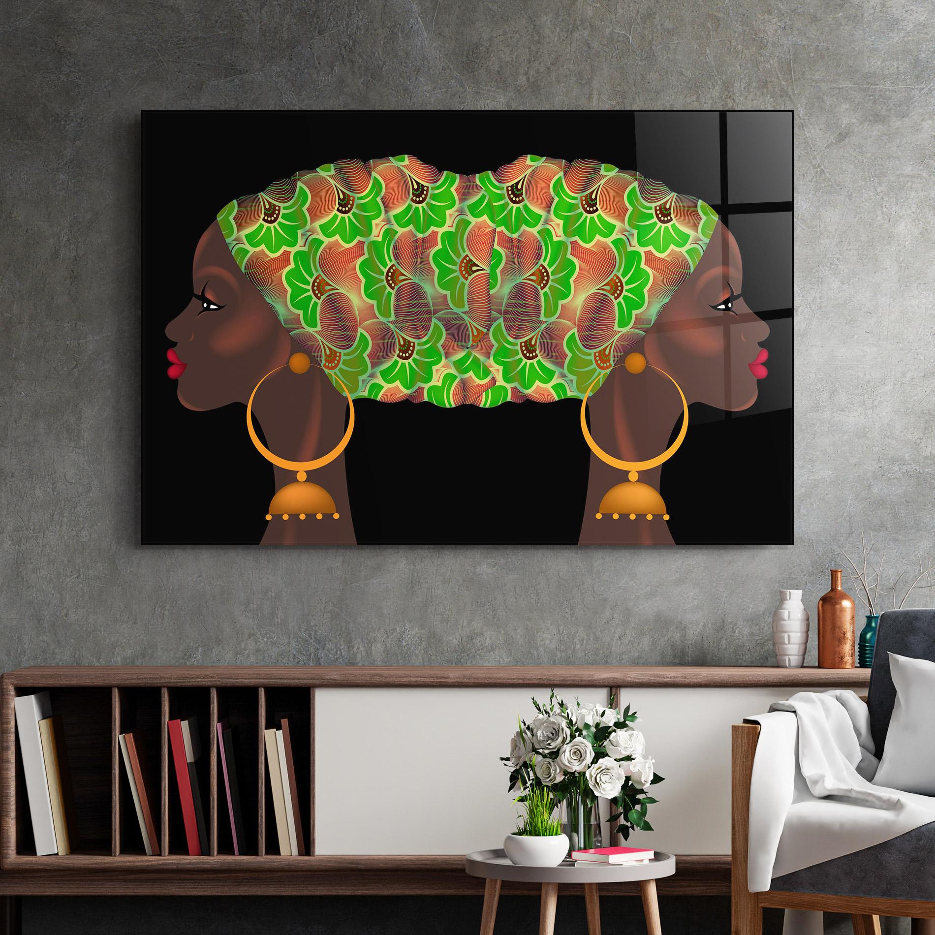 Tablou Sticla Ankara Headwrap mockup 2