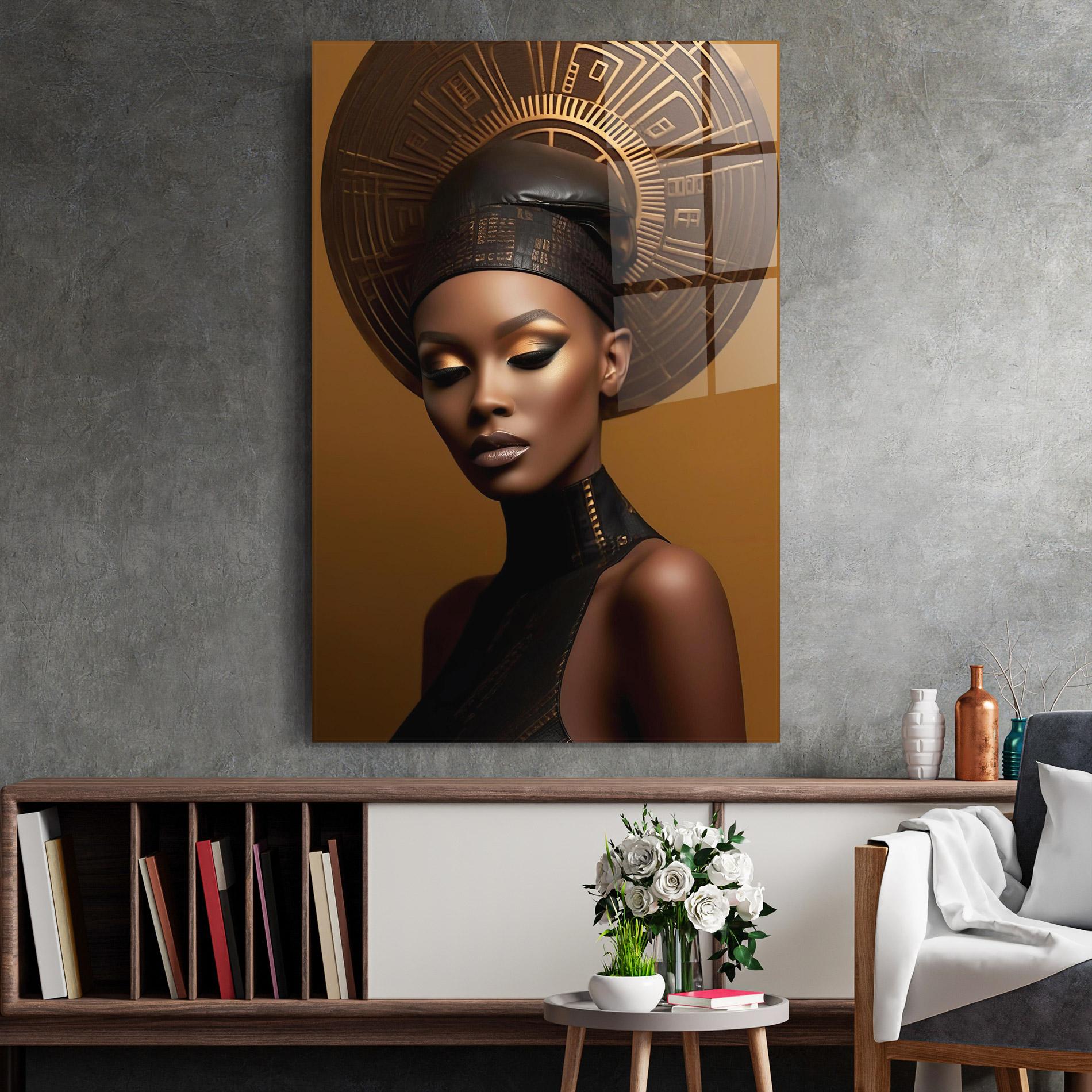 Tablou Sticla African Abstract Art mockup 2