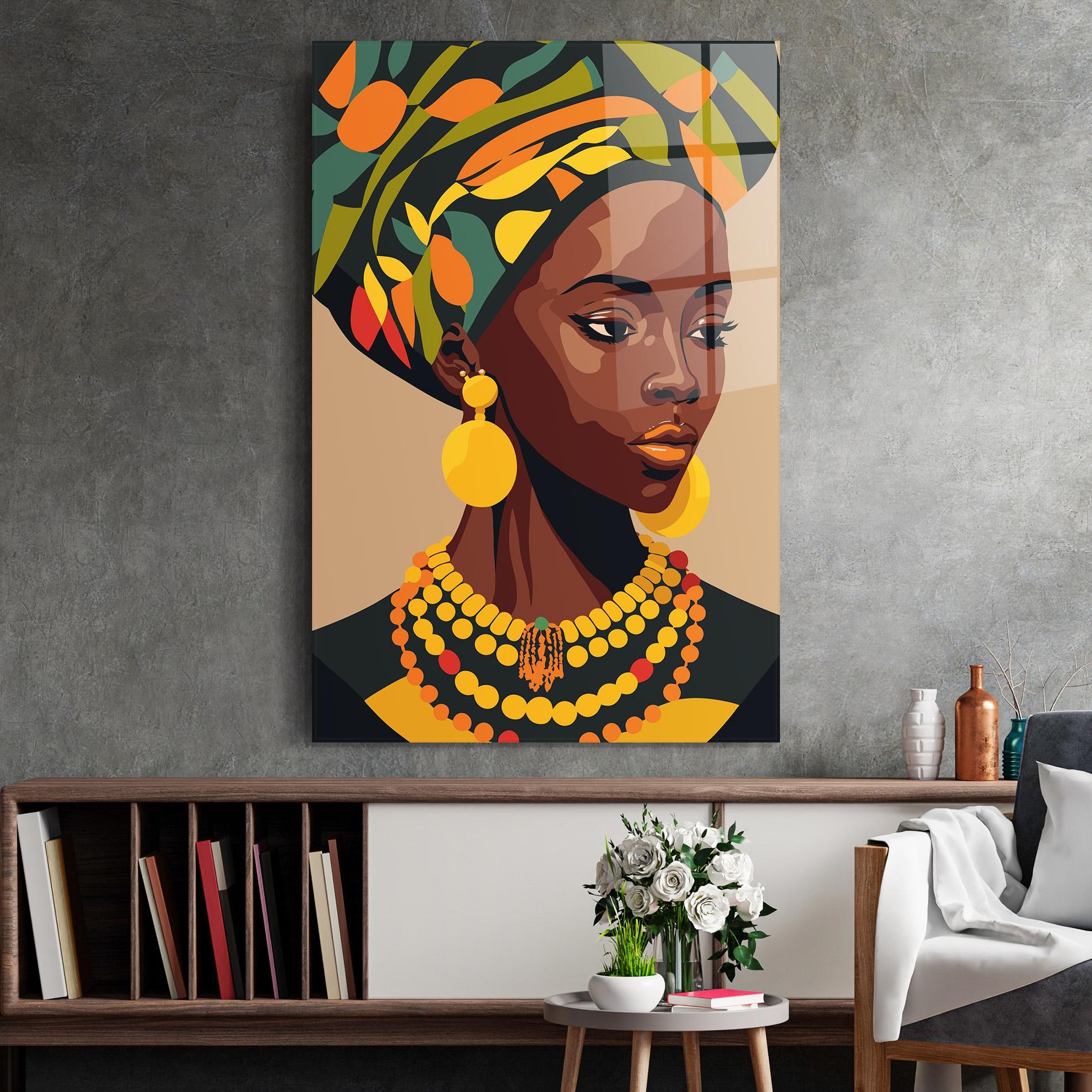 Tablou Sticla African Earrings mockup 2