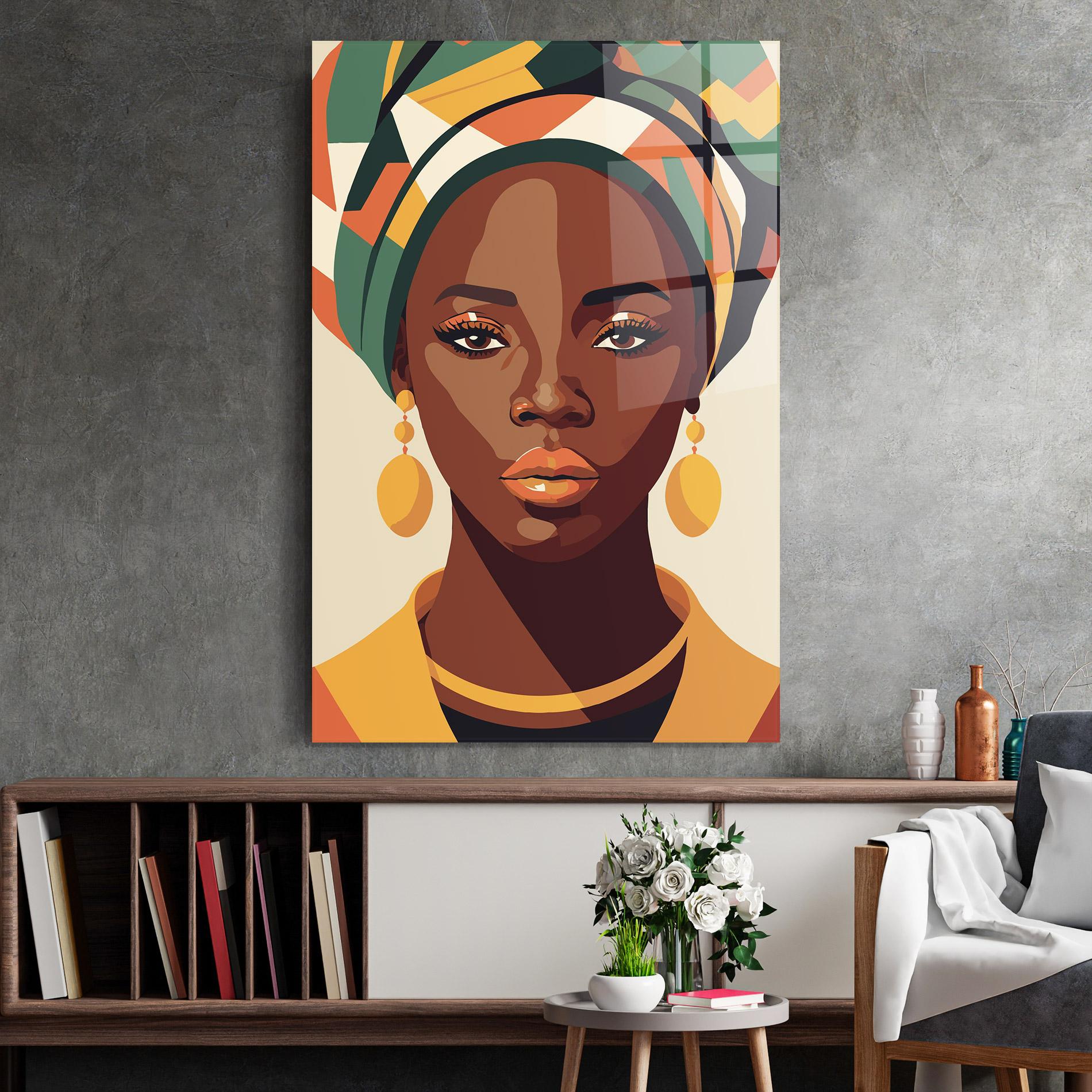 Tablou Sticla African Portrait mockup 2