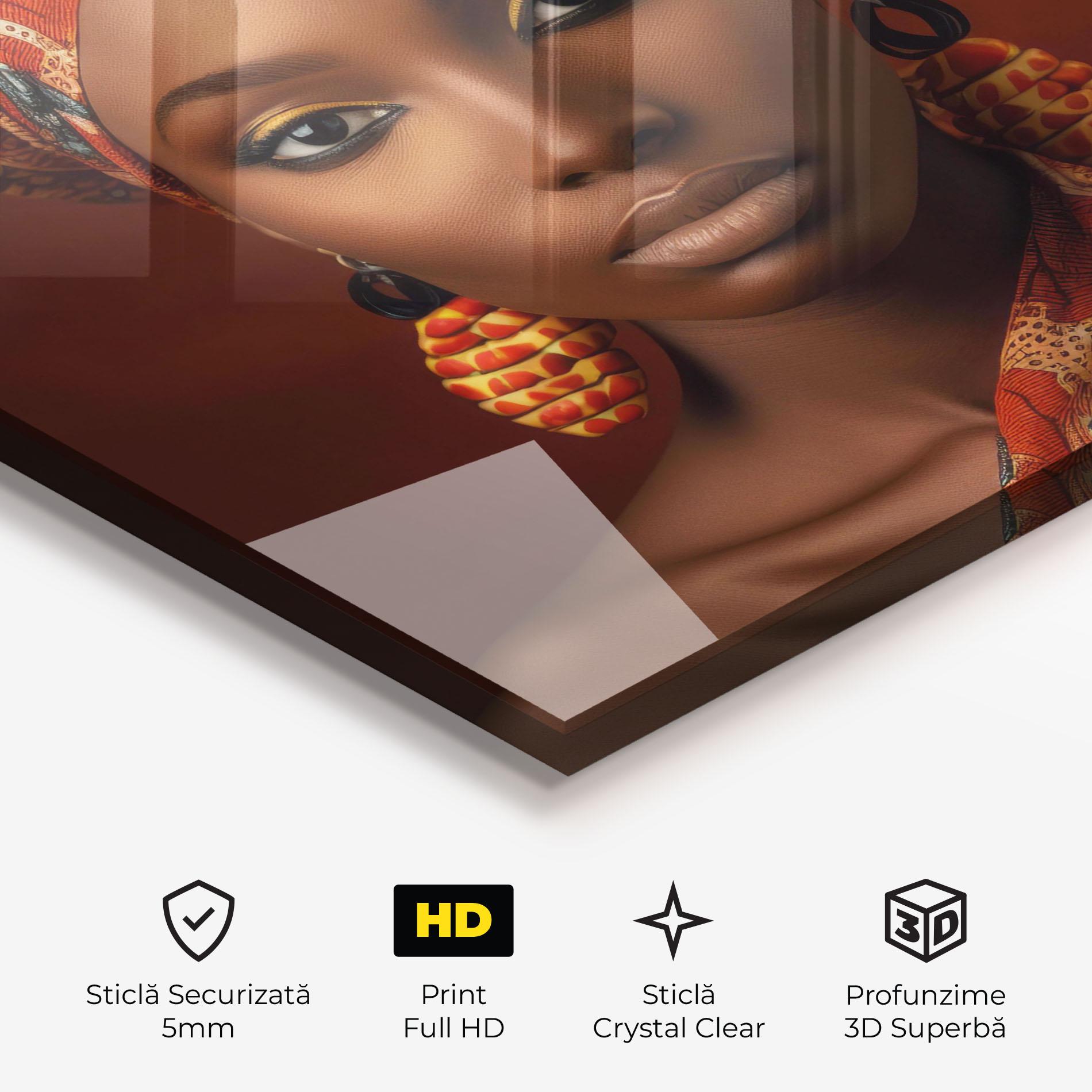 Tablou Sticla African Black Eyeliner mockup 3