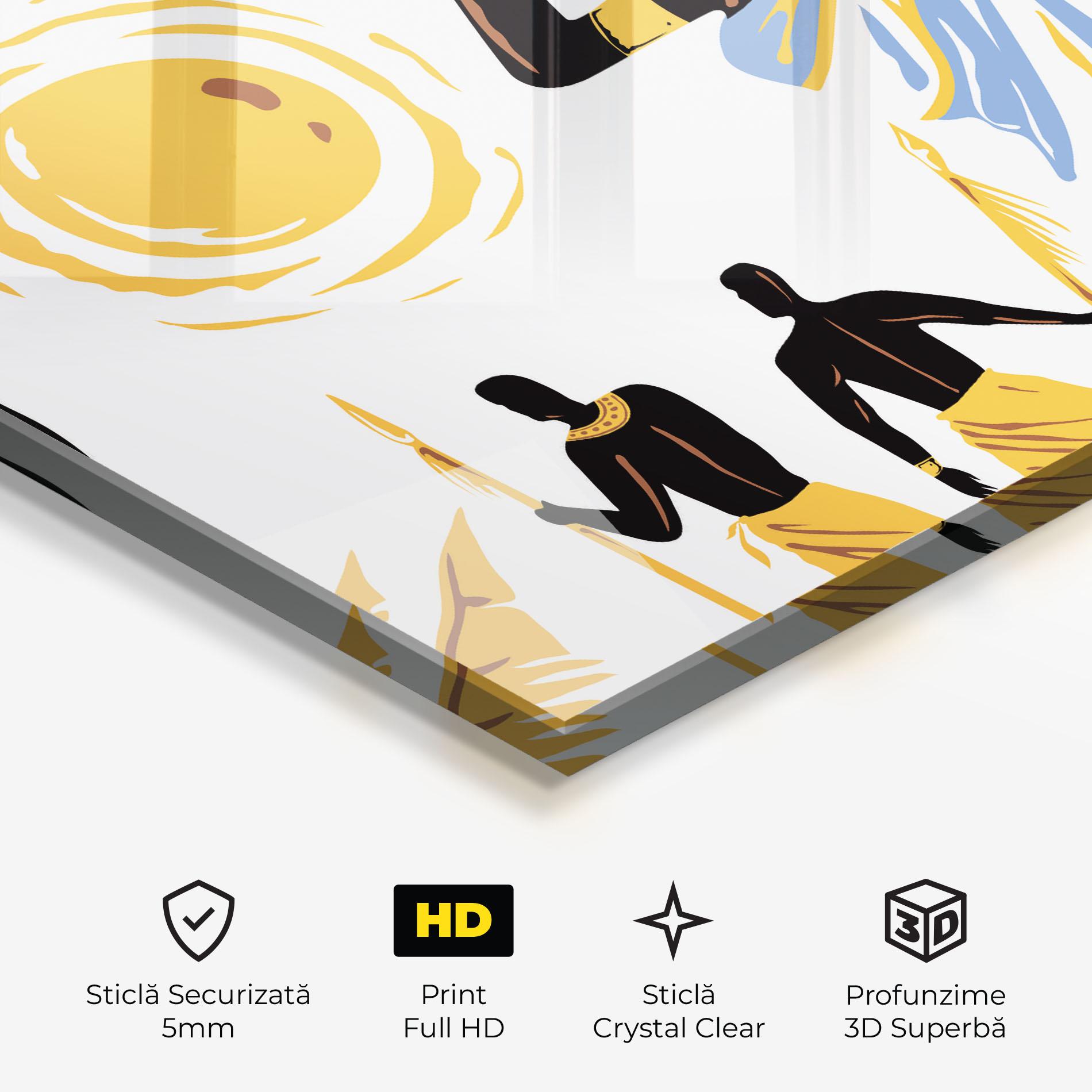 Tablou Sticla African Drawing mockup 3