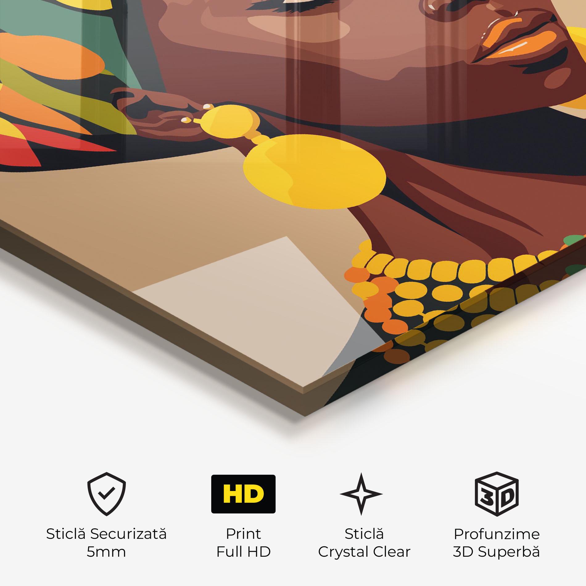 Tablou Sticla African Earrings mockup 3