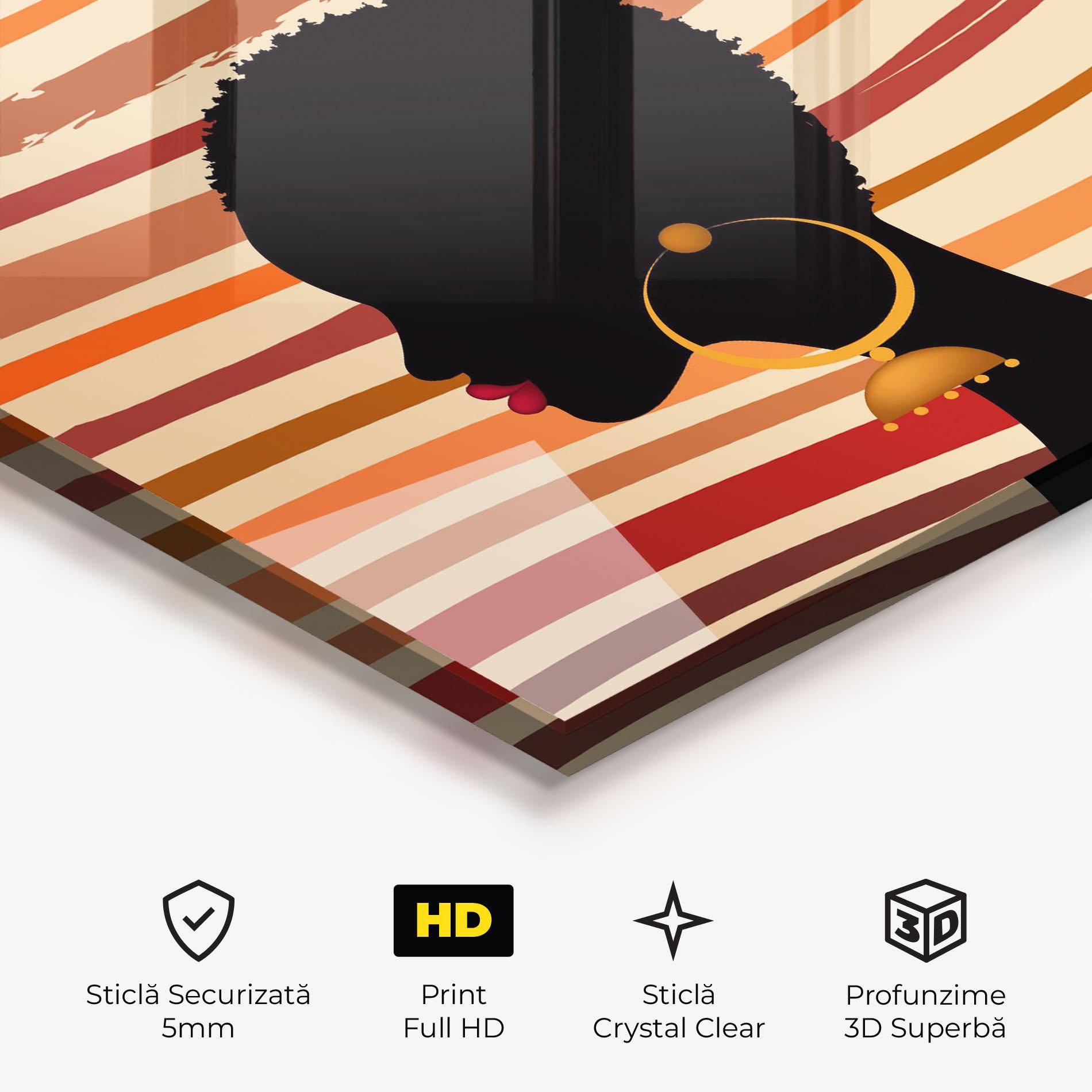 Tablou Sticla African Hairstyle mockup 3