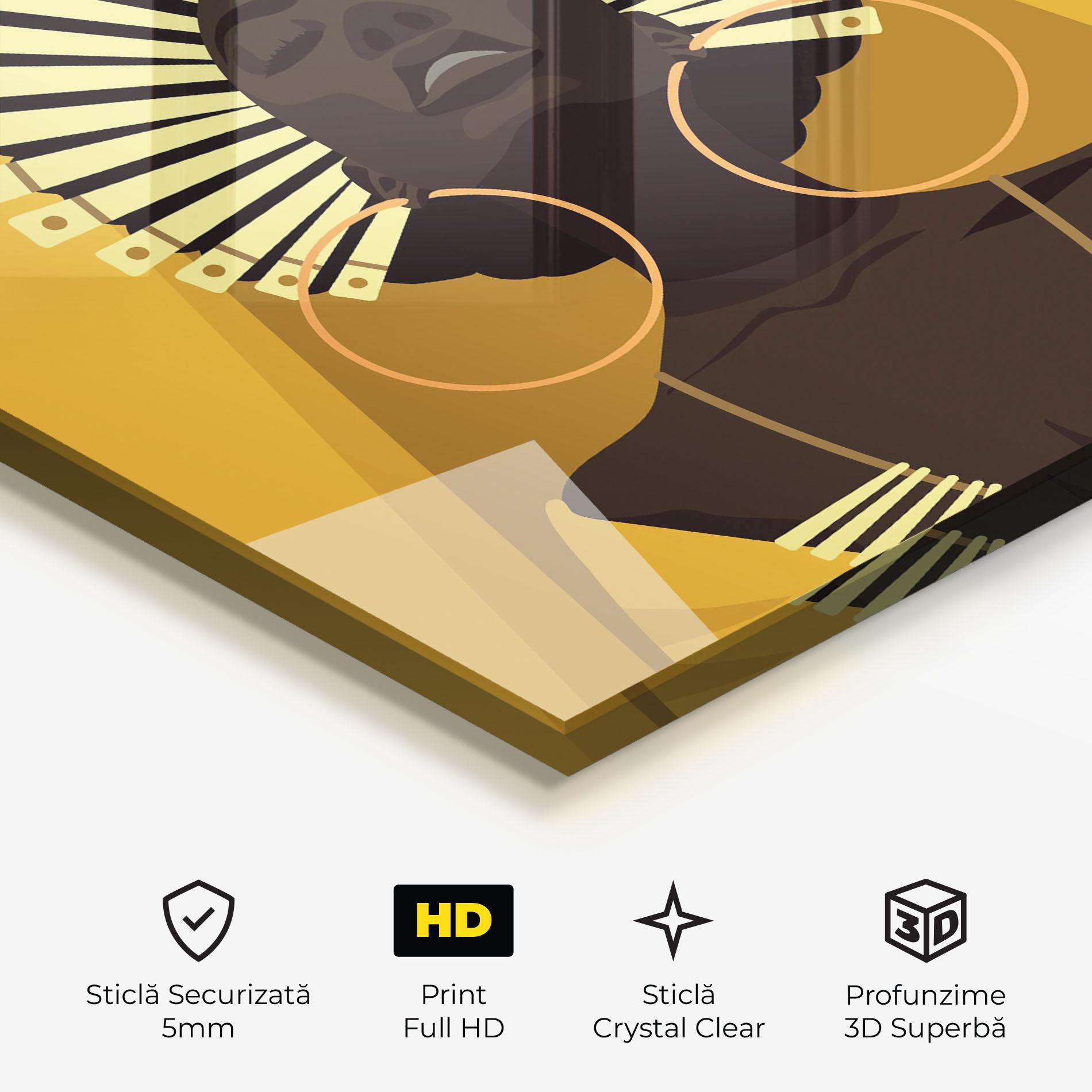 Tablou Sticla African Pretty Yellow mockup 3