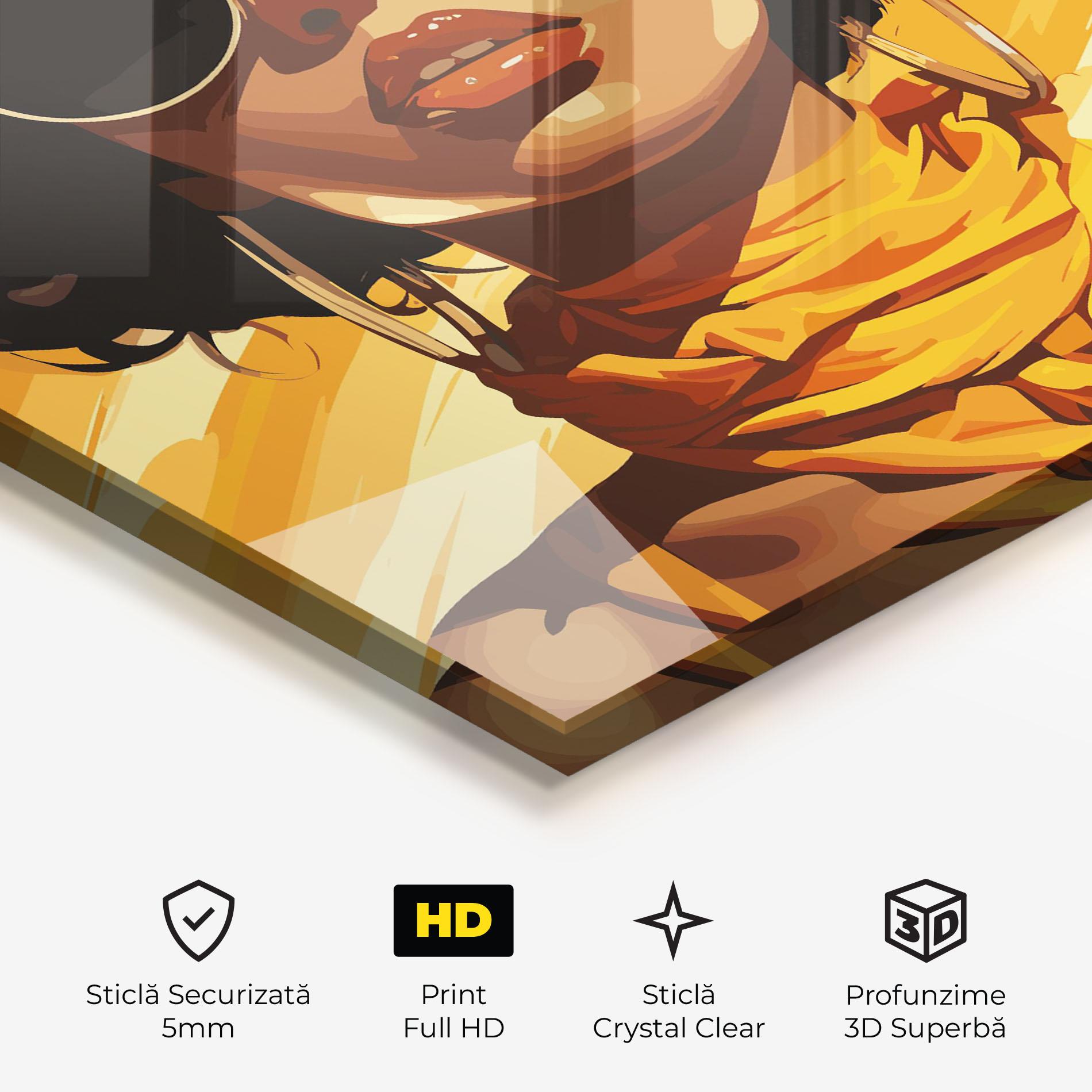 Tablou Sticla African Yellow Woman mockup 3