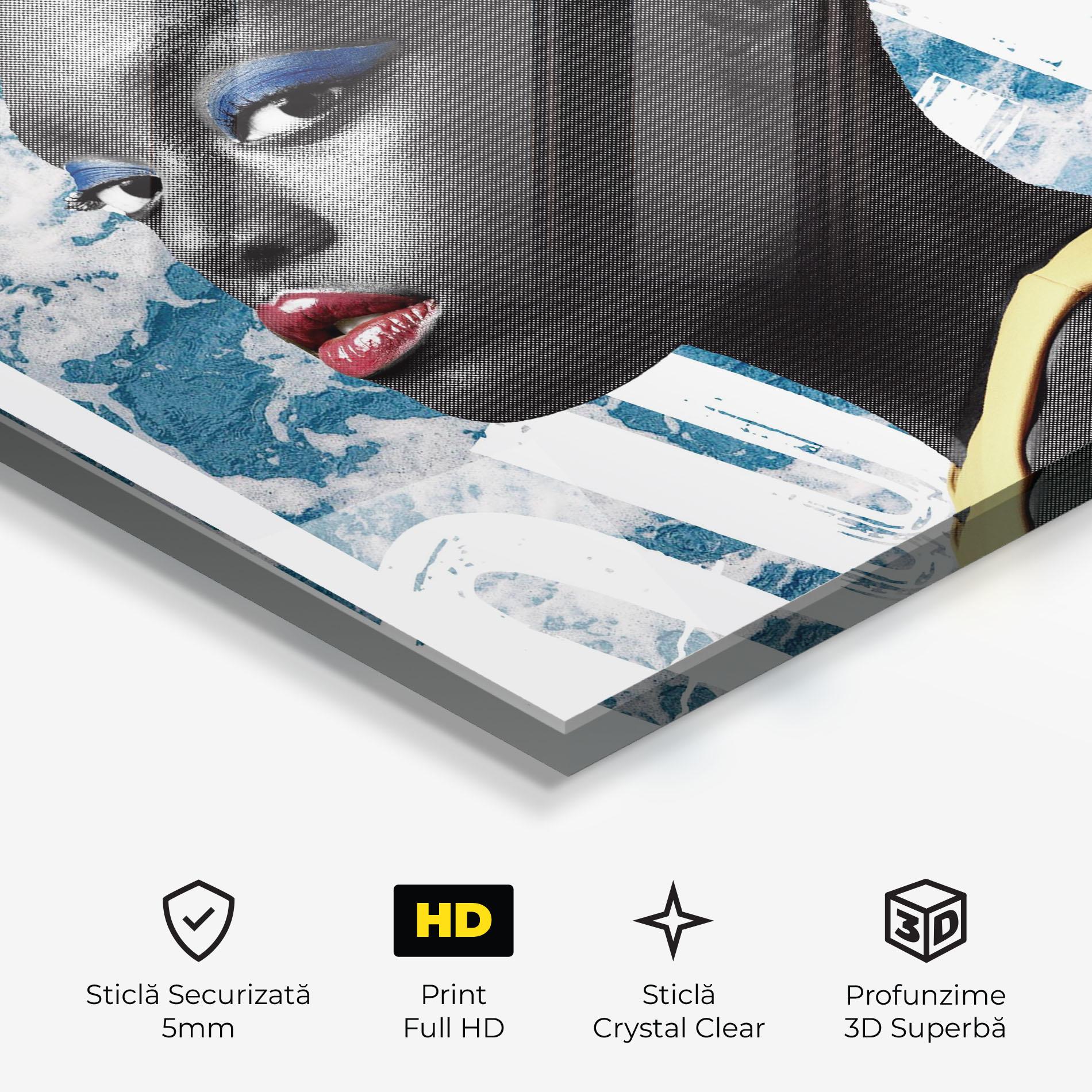 Tablou Sticla American Woman Crown mockup 3