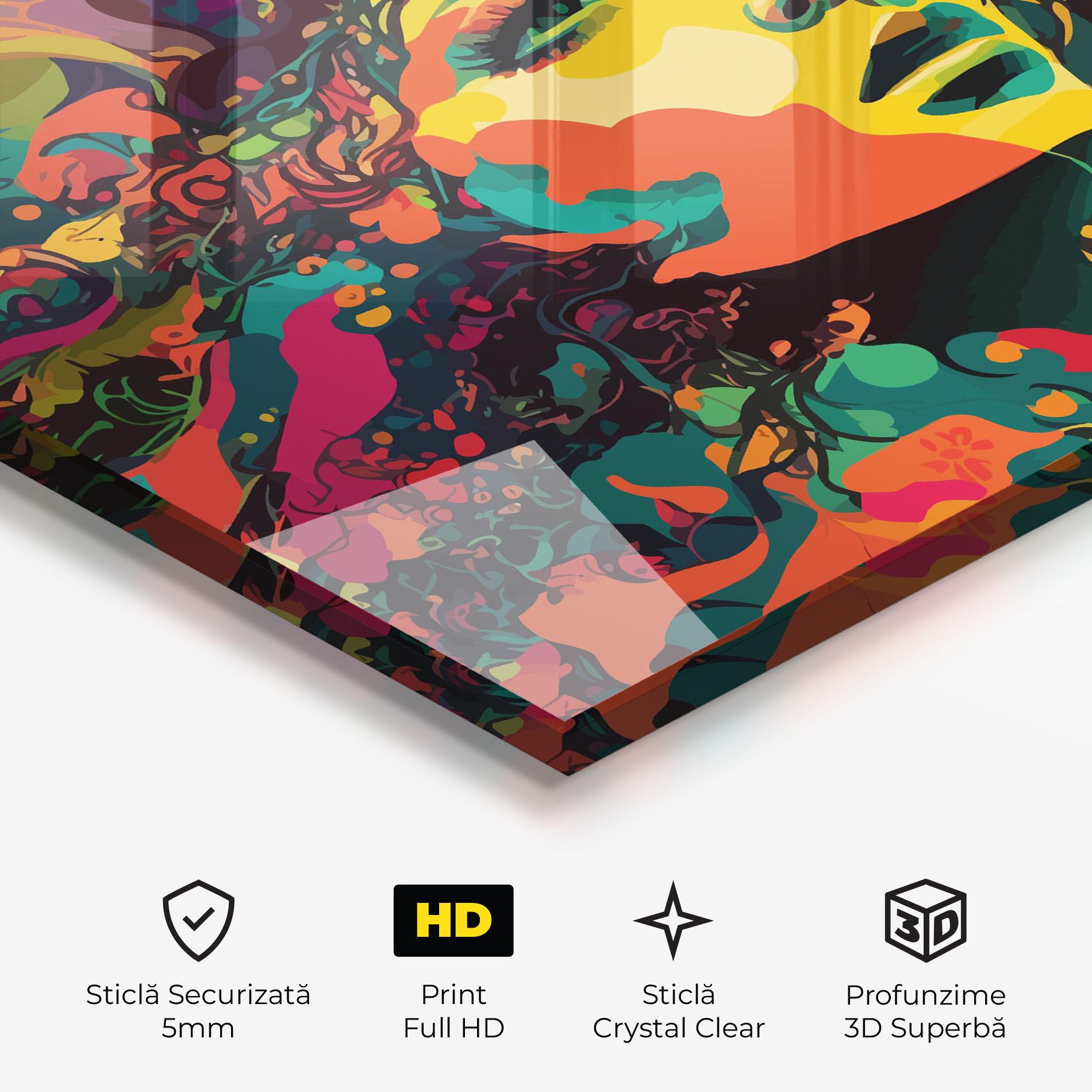 Tablou Sticla Colorful African Woman mockup 3