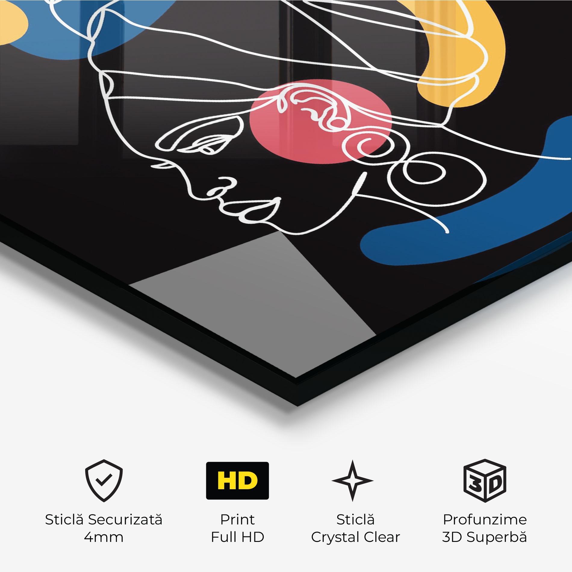 Tablou Sticla African Blue Yellow mockup 3