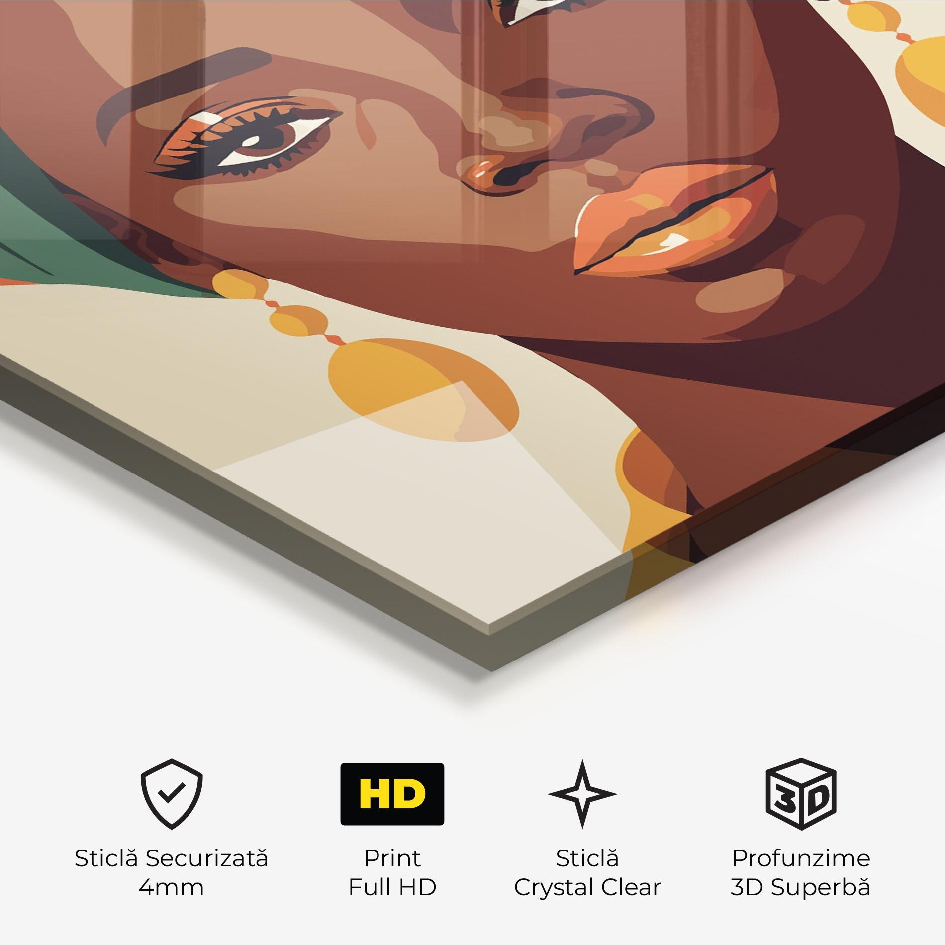 Tablou Sticla African Portrait mockup 3