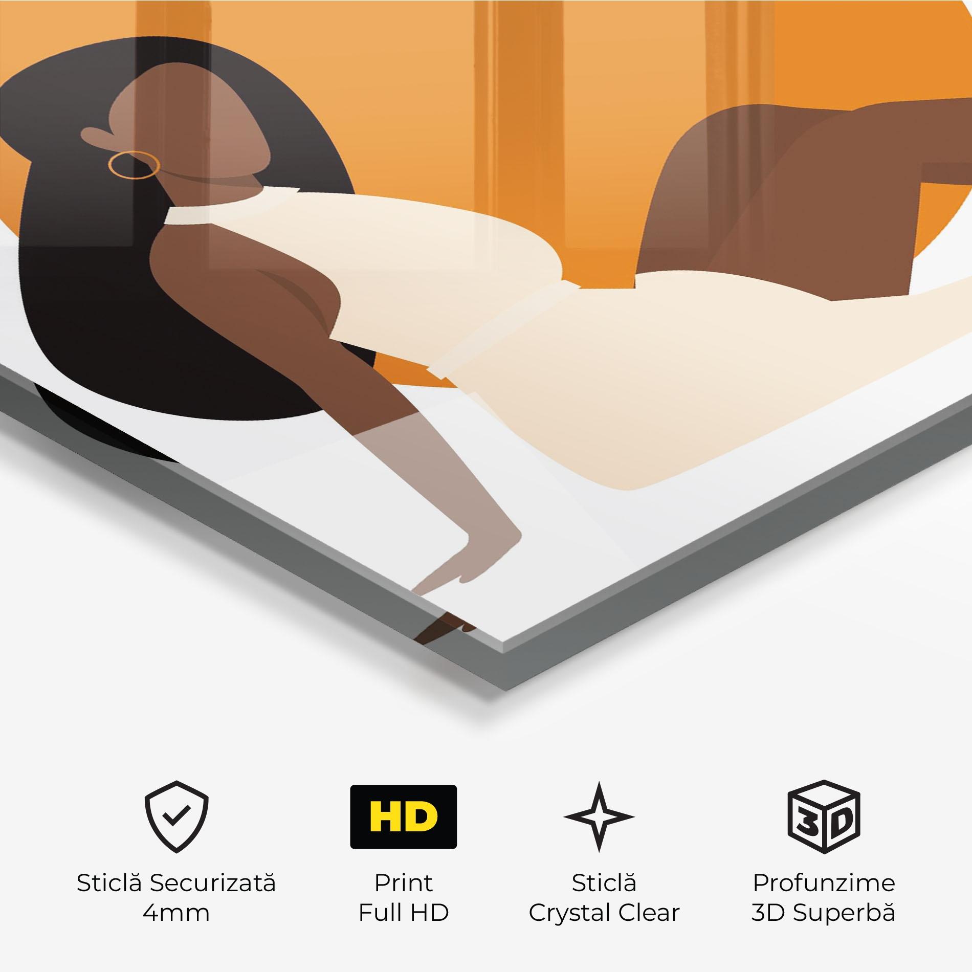 Tablou Sticla African Woman Dress mockup 3