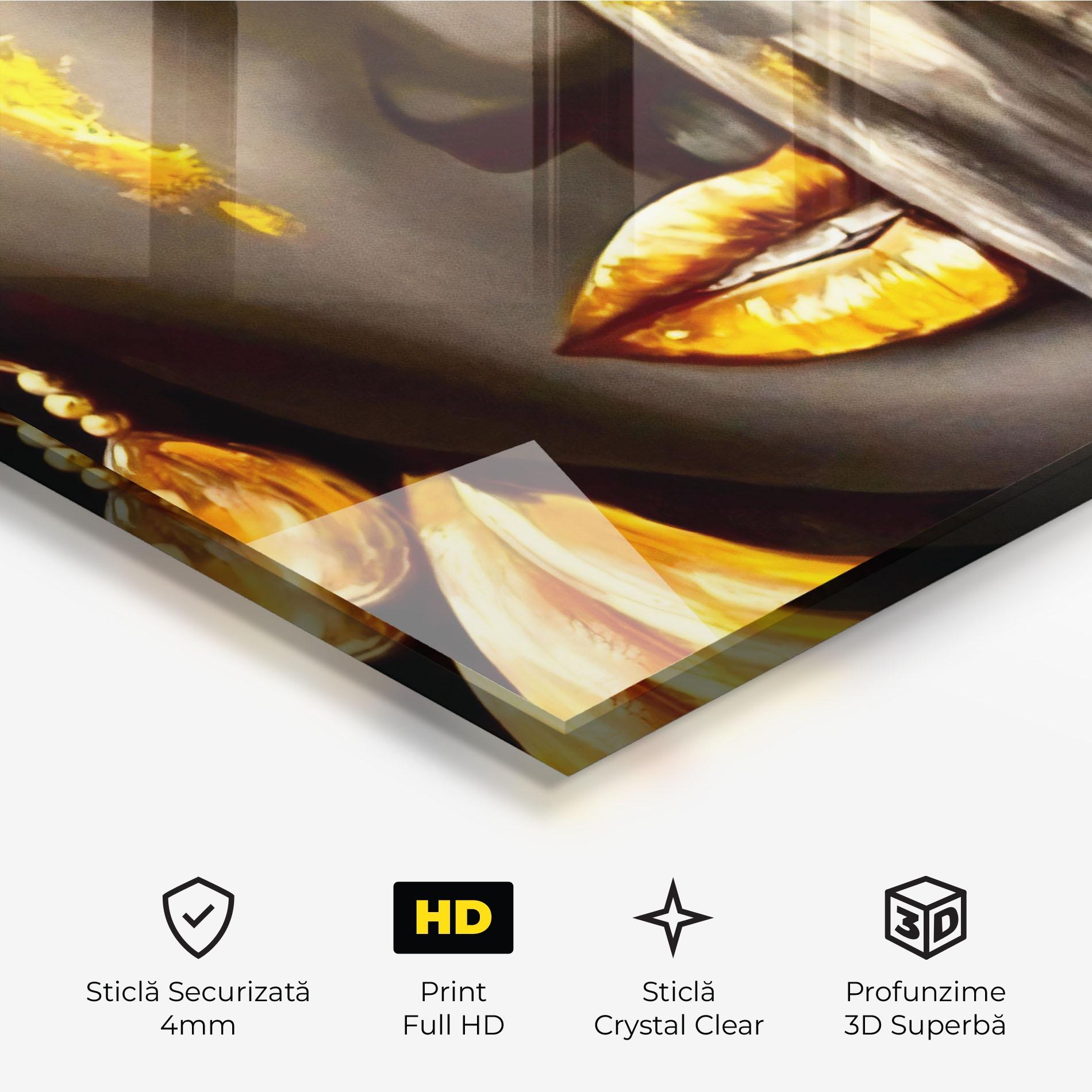 Tablou Sticla Golden African Women mockup 3