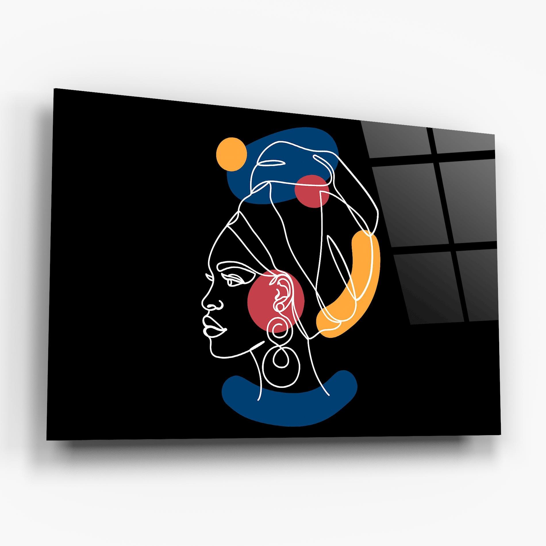 Tablou Sticla African Blue Yellow mockup 6