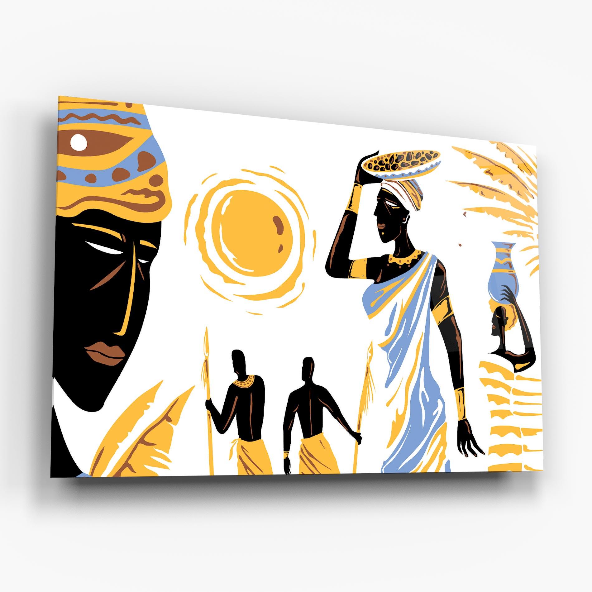 Tablou Sticla African Drawing mockup 6