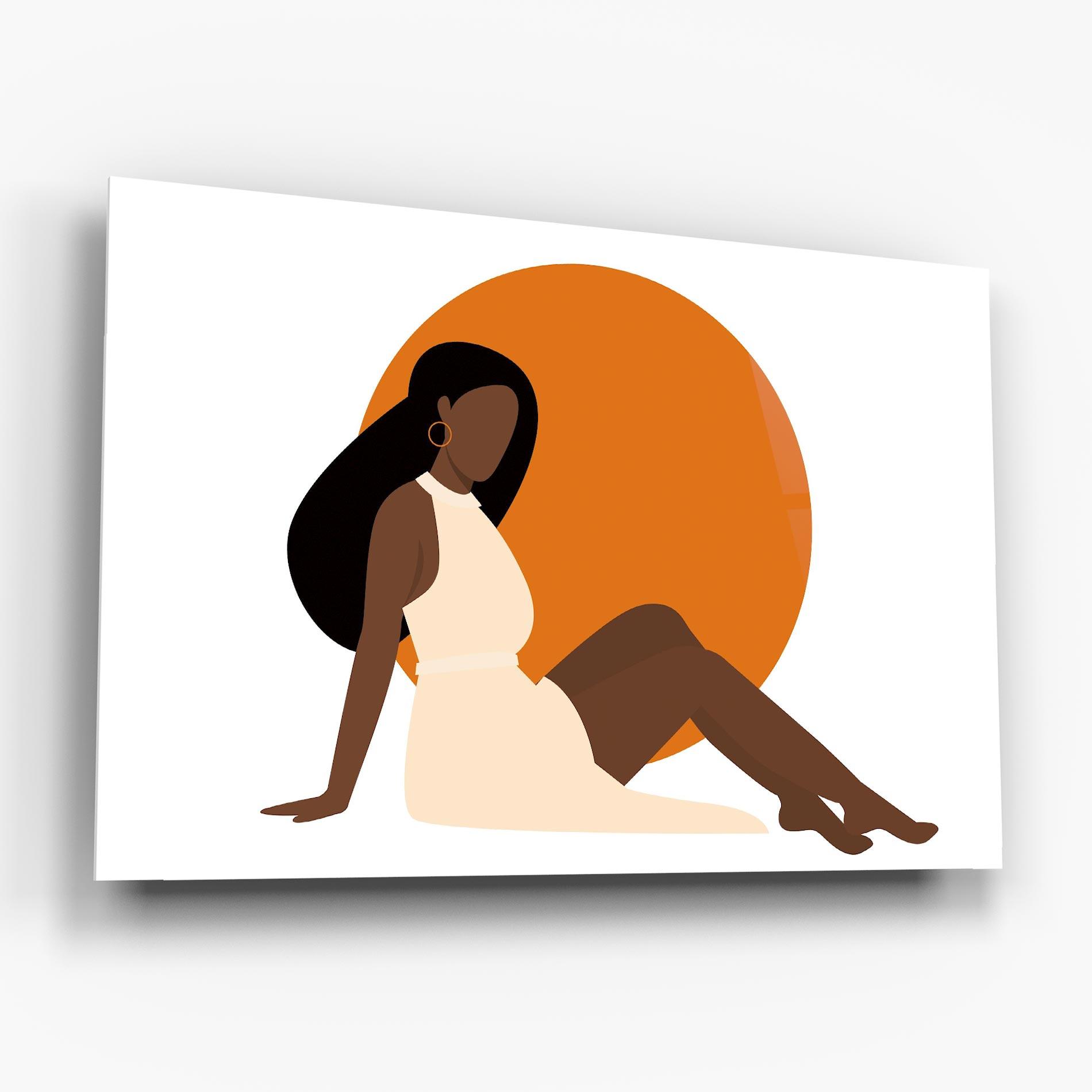 Tablou Sticla African Woman Dress mockup 6