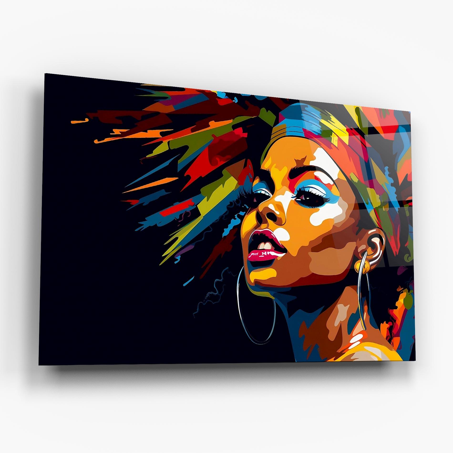 Tablou Sticla African Woman Portrait mockup 6