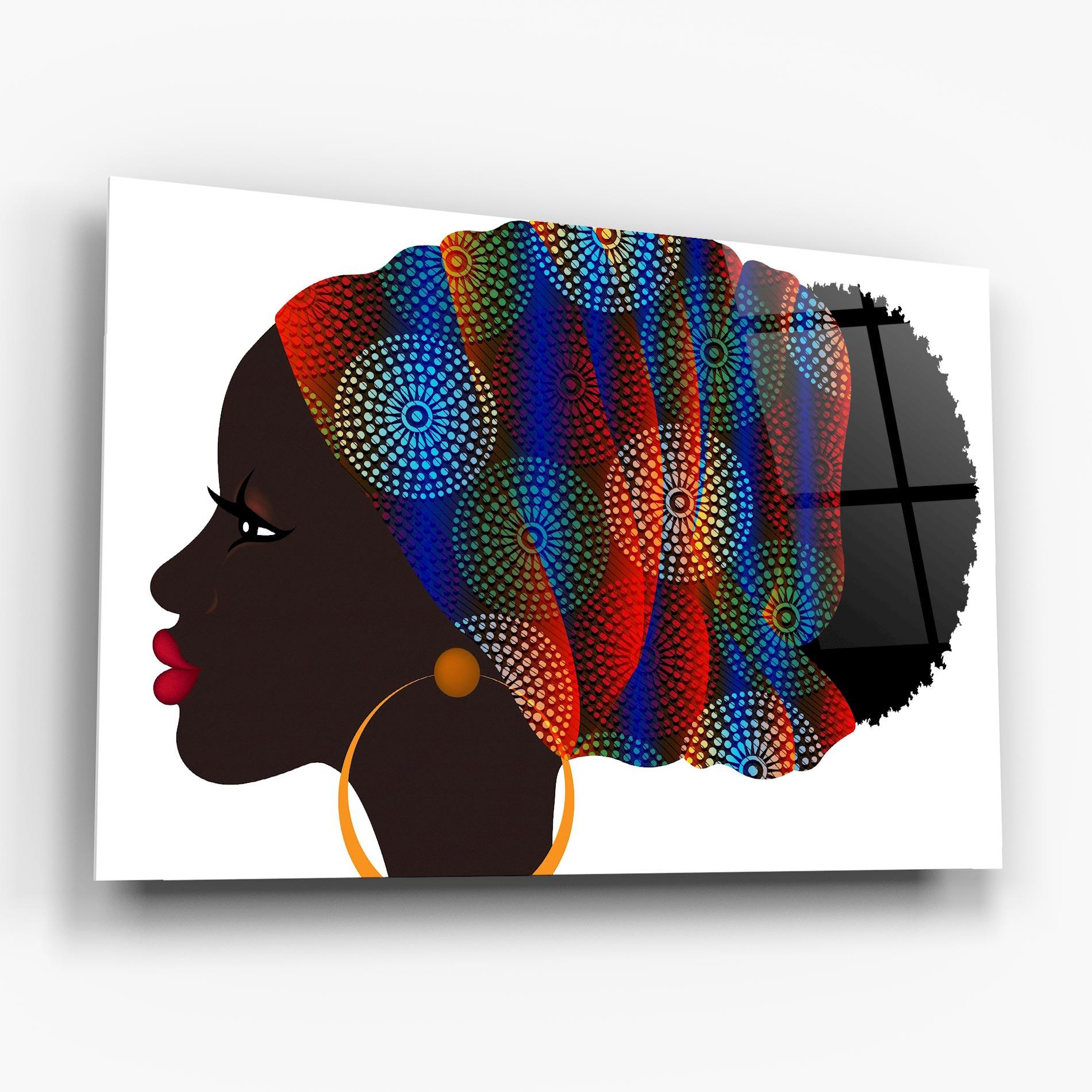 Tablou Sticla Afro Hairstyle mockup 6