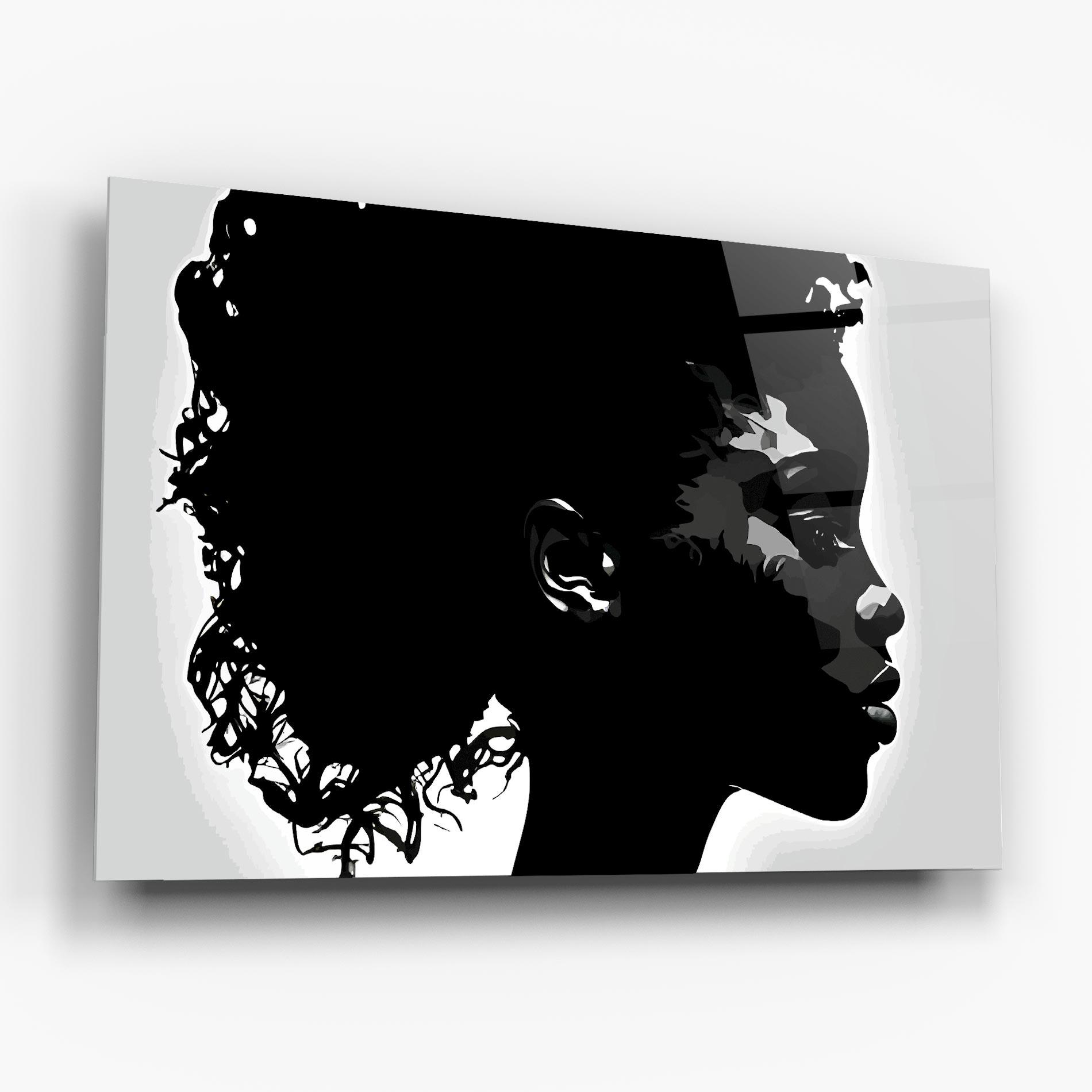 Tablou Sticla Black African Woman mockup 6
