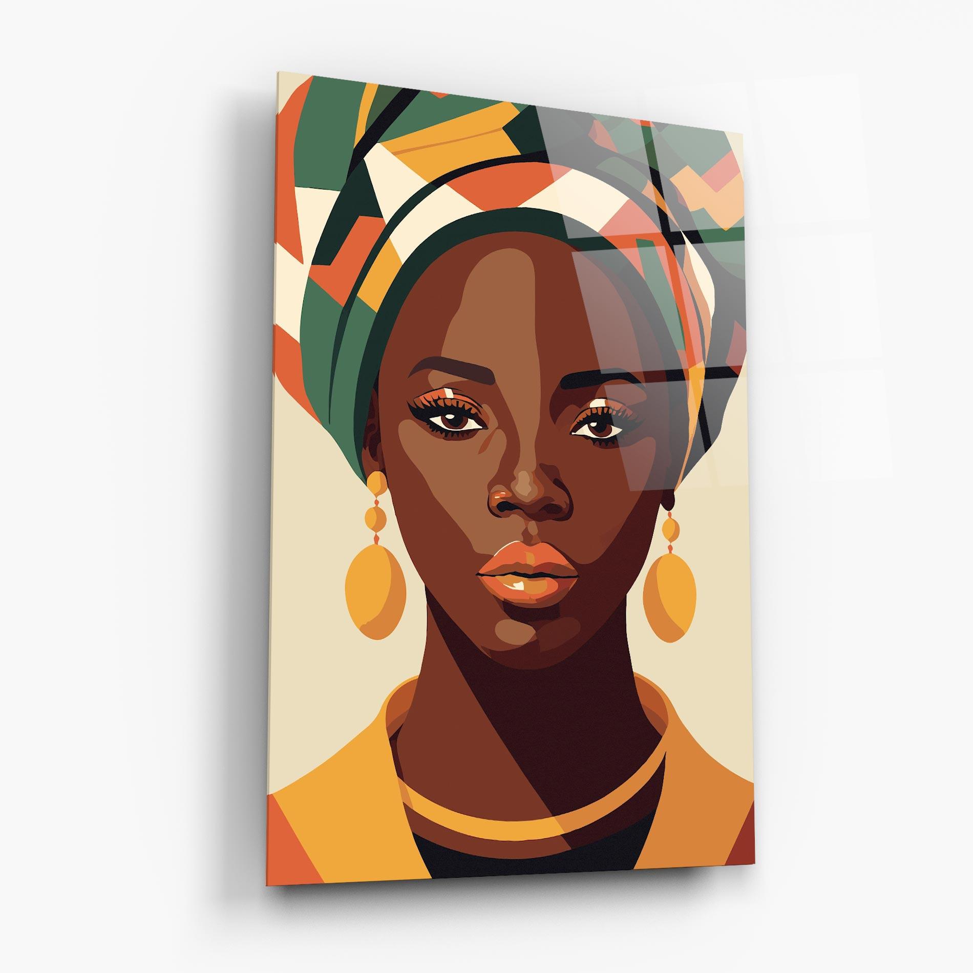 Tablou Sticla African Portrait mockup 6