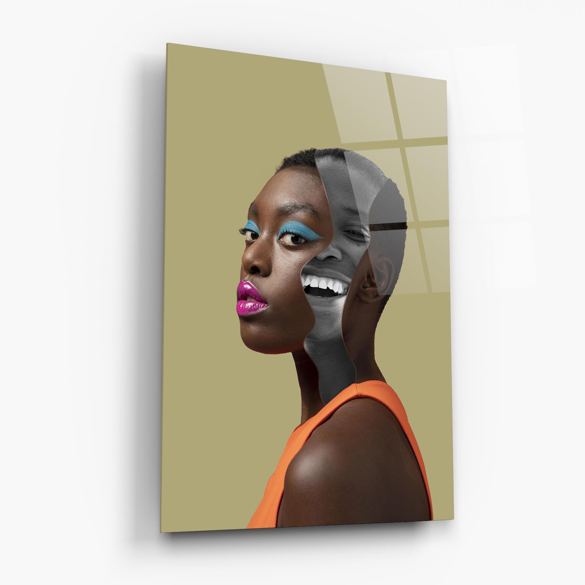 Tablou Sticla American Woman Collage mockup 6