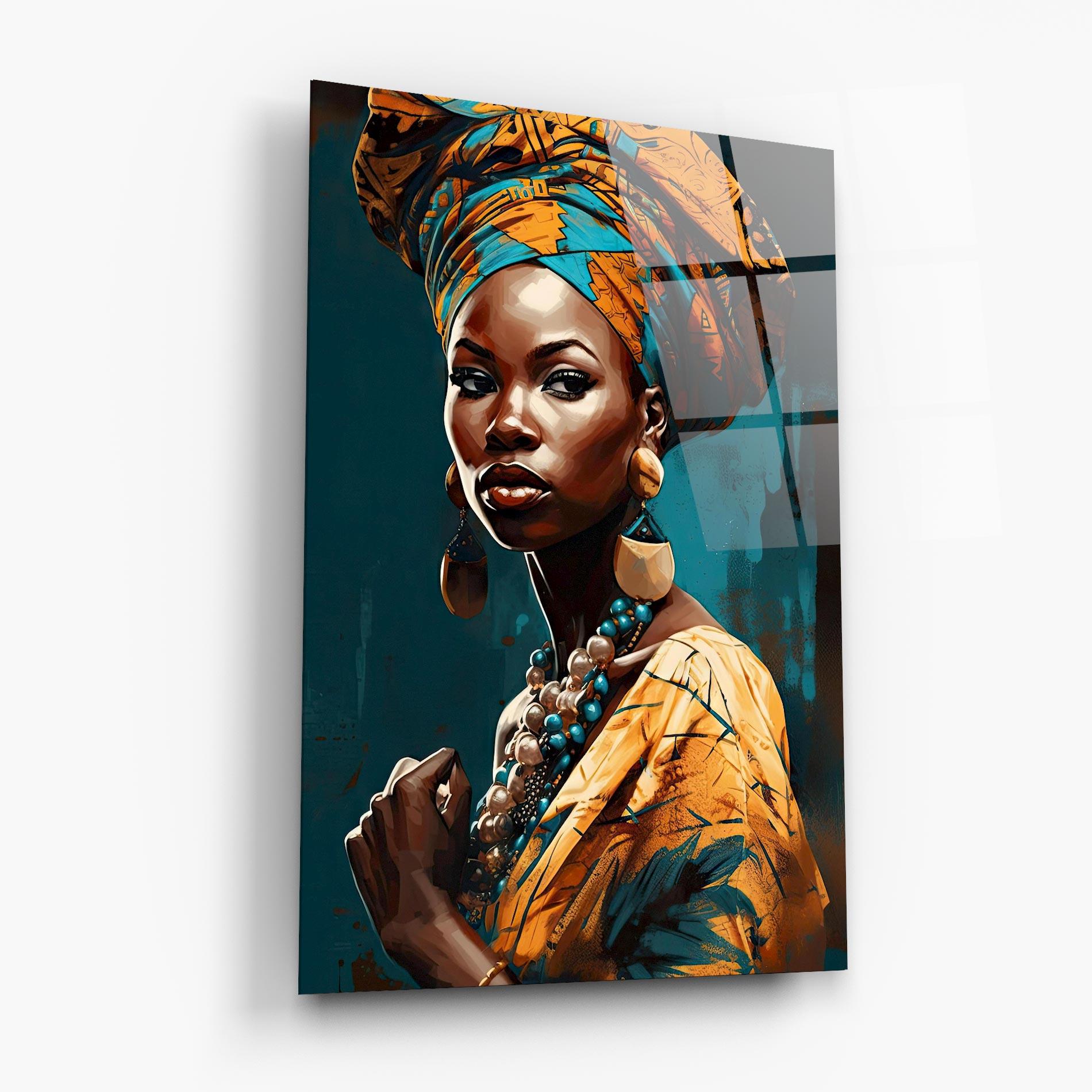 Tablou Sticla Azure Chic Woman mockup 6