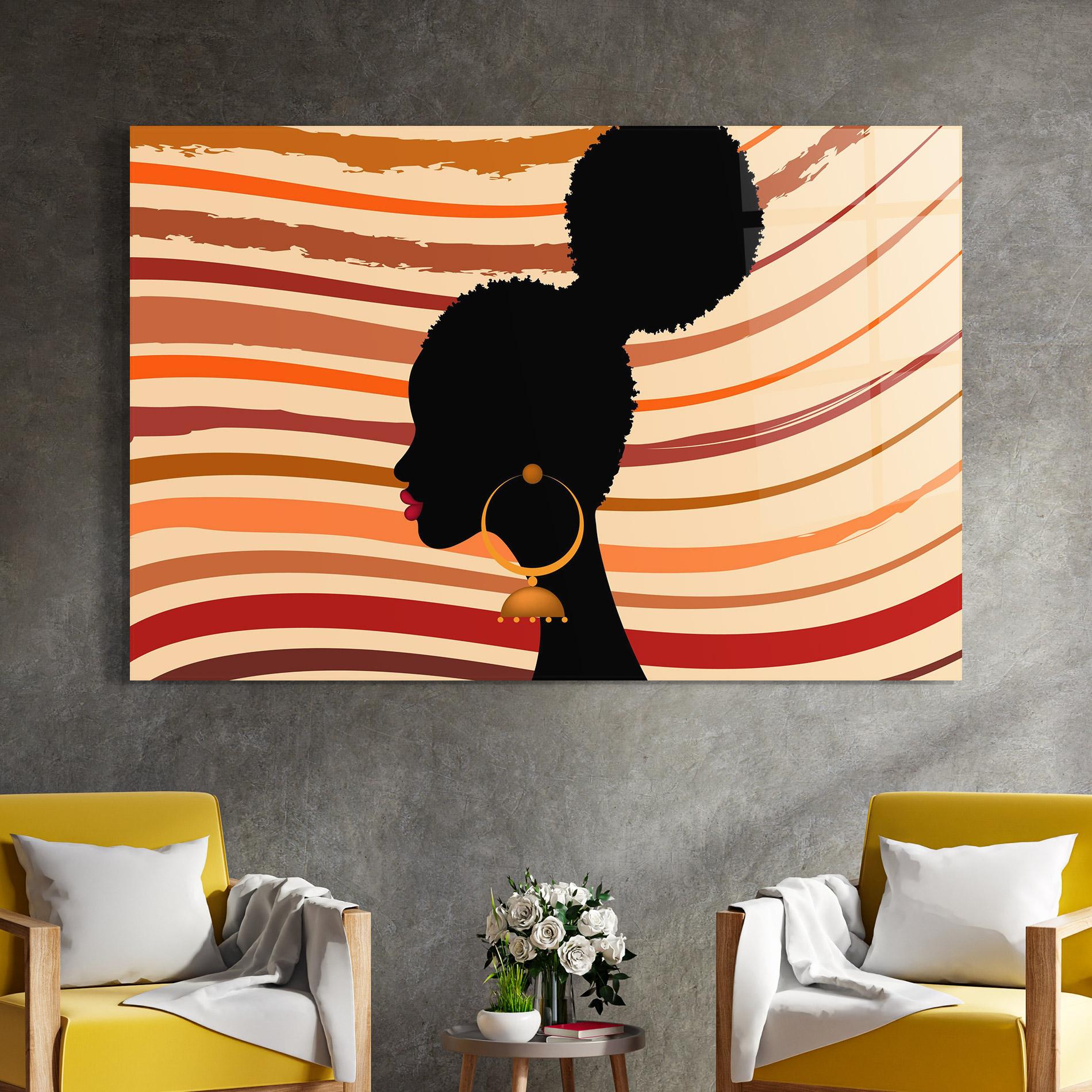 Tablou Sticla African Hairstyle mockup 4