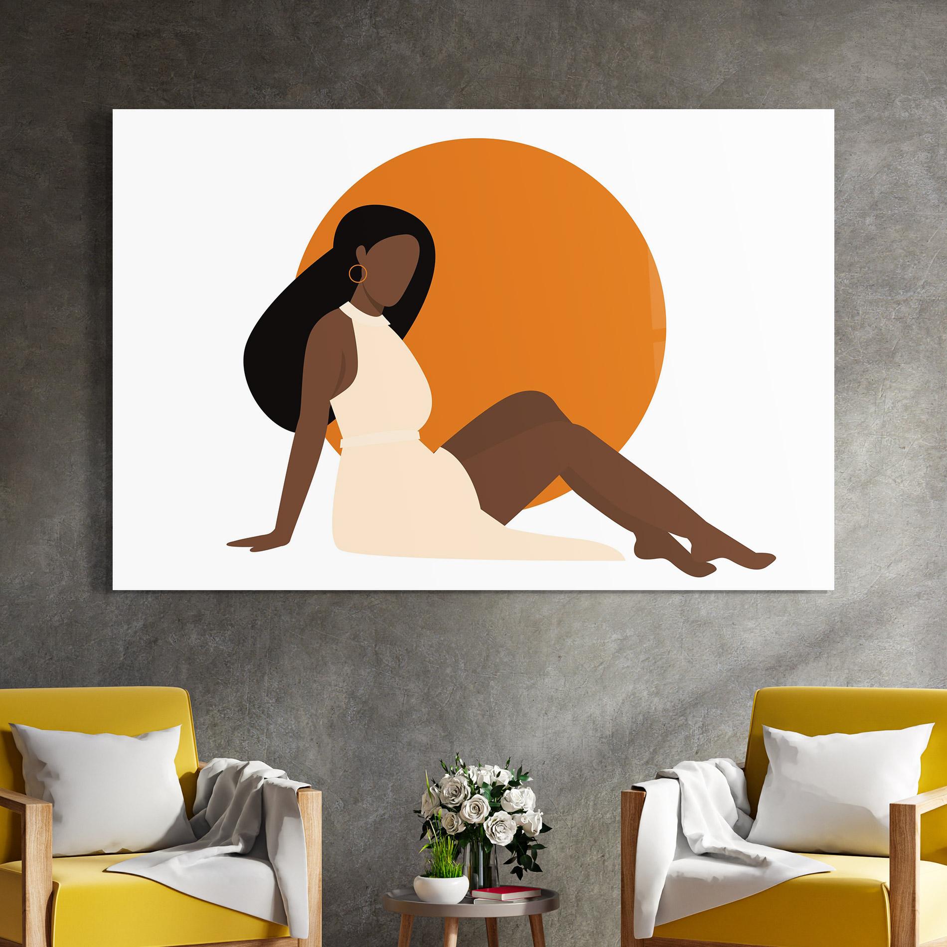 Tablou Sticla African Woman Dress mockup 4