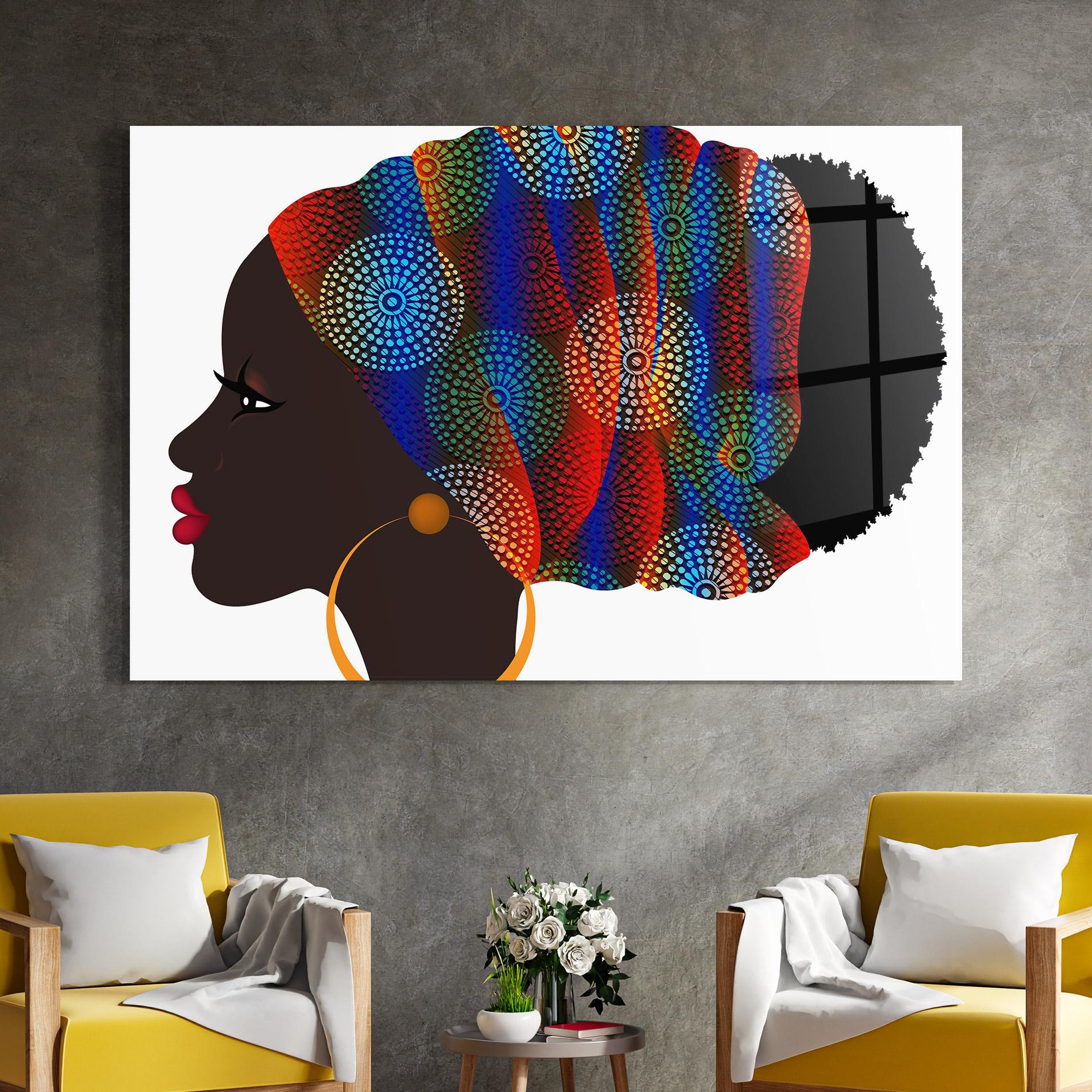 Tablou Sticla Afro Hairstyle mockup 4