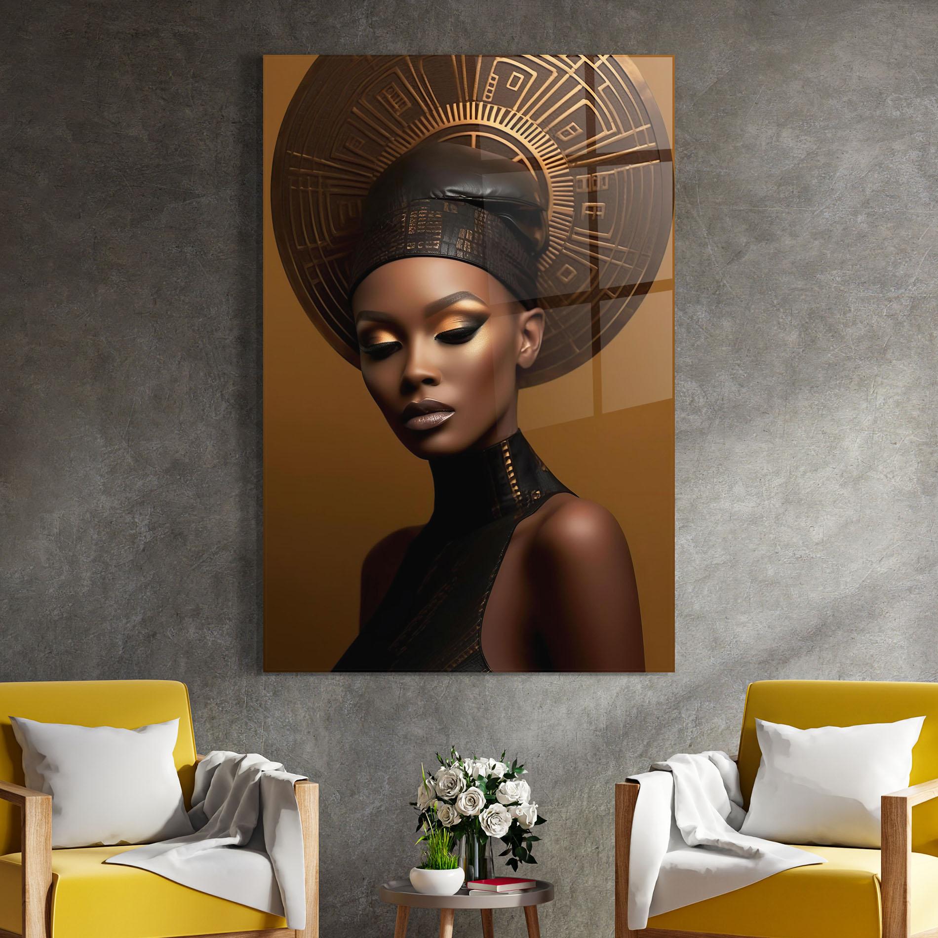 Tablou Sticla African Abstract Art mockup 4