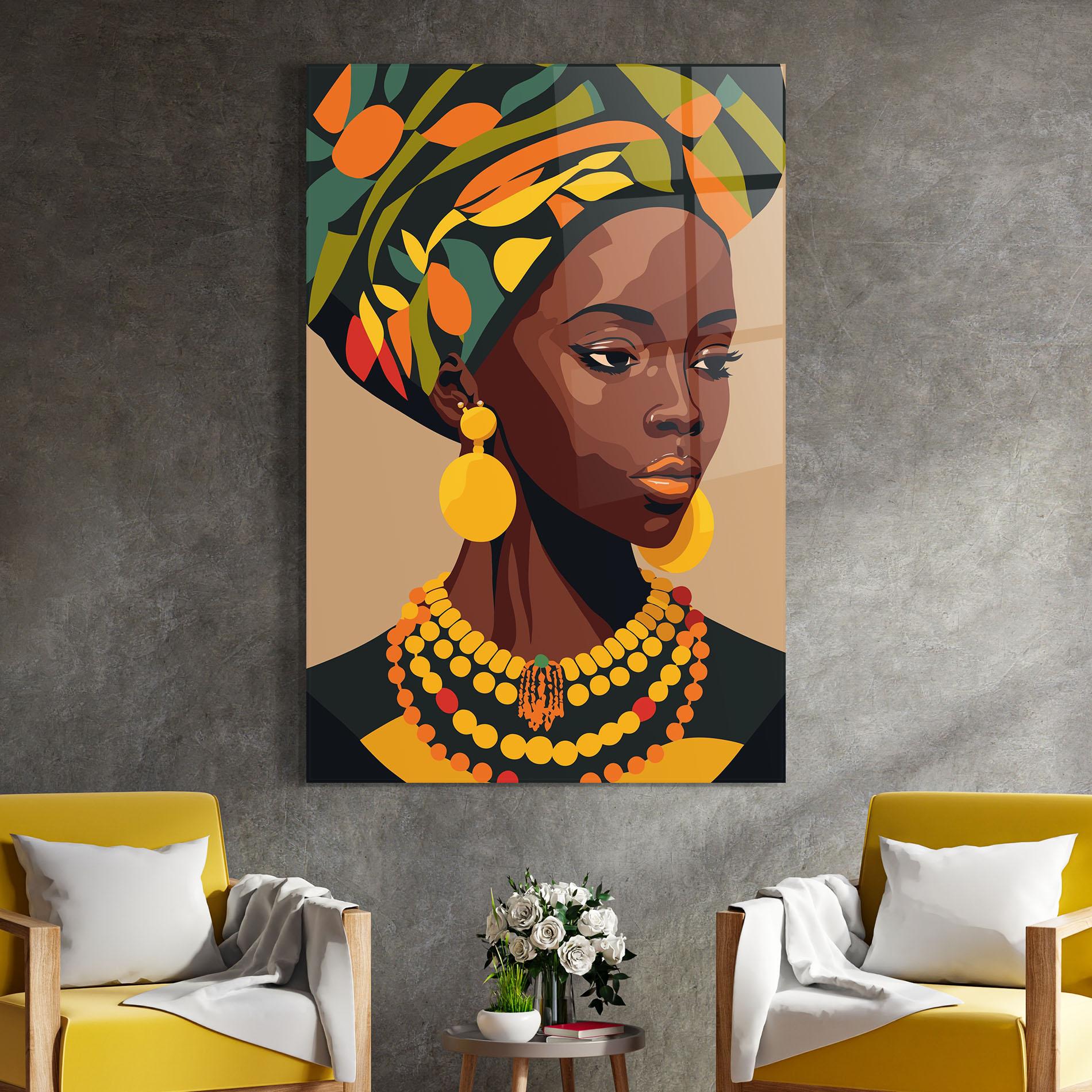 Tablou Sticla African Earrings mockup 4