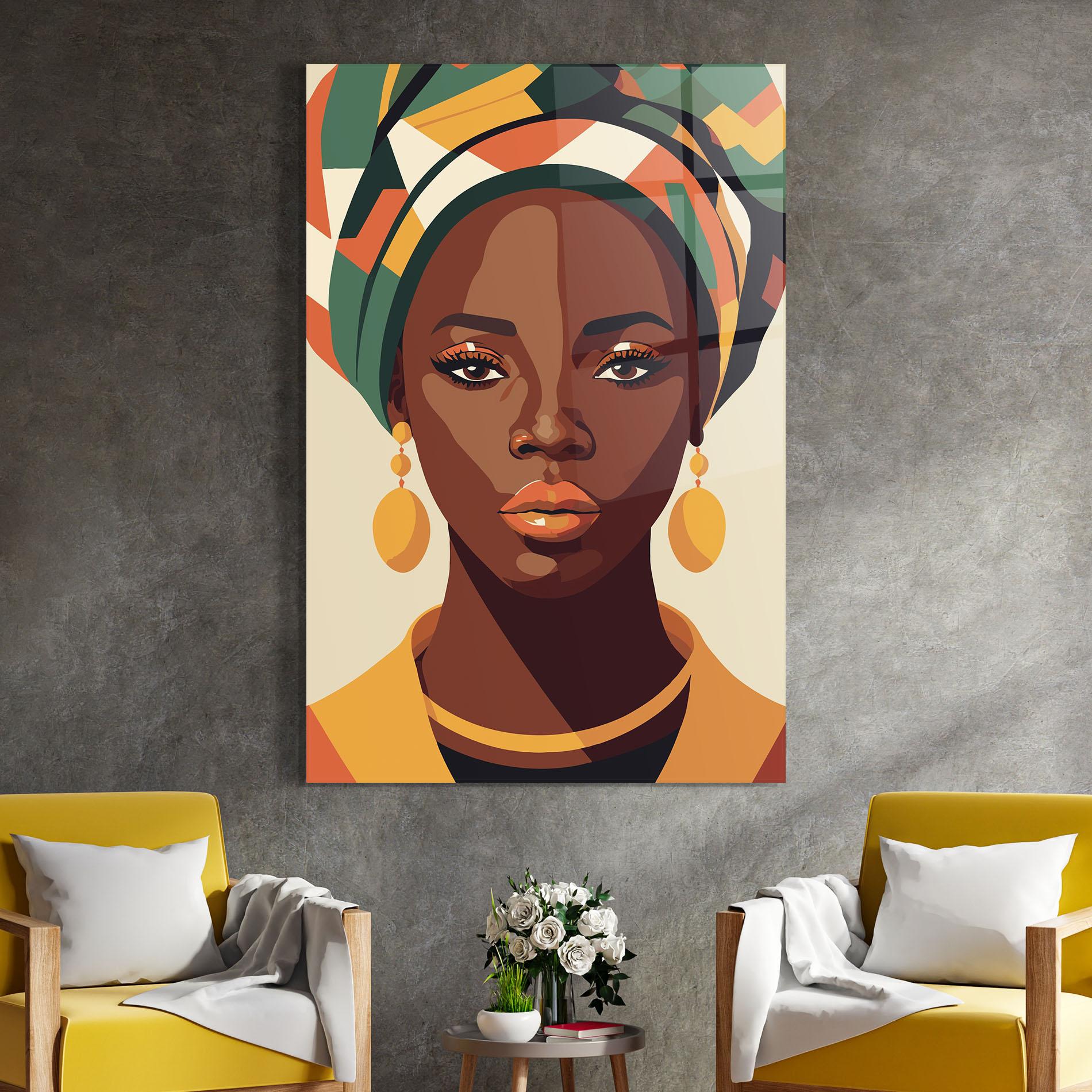 Tablou Sticla African Portrait mockup 4