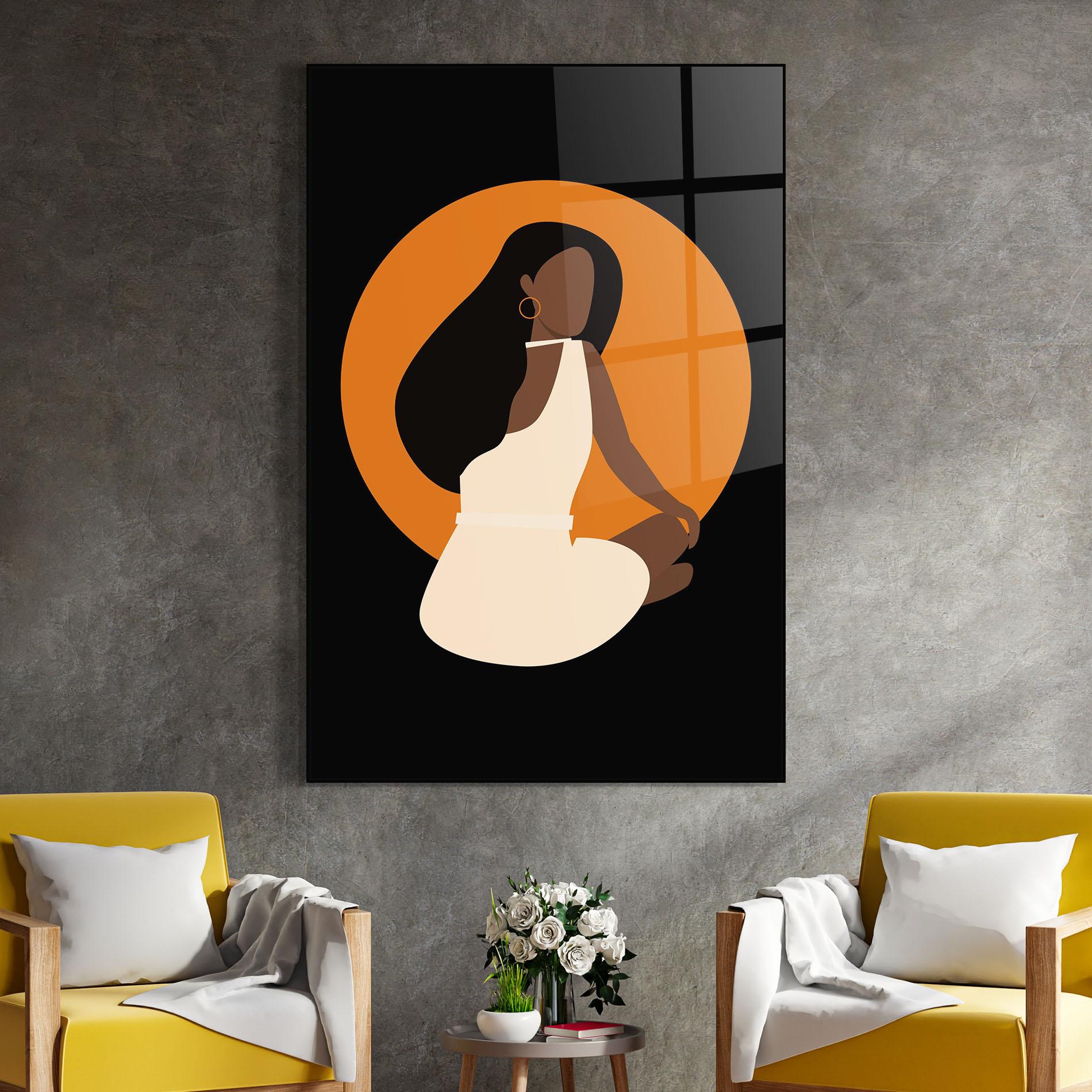 Tablou Sticla African White Dress mockup 4