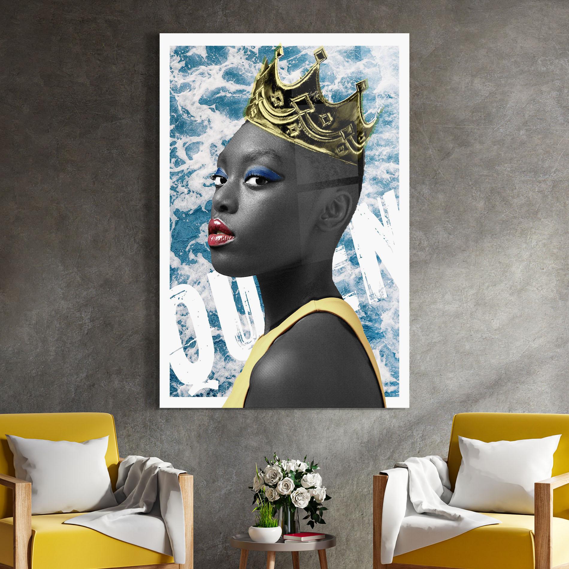 Tablou Sticla American Woman Crown mockup 4