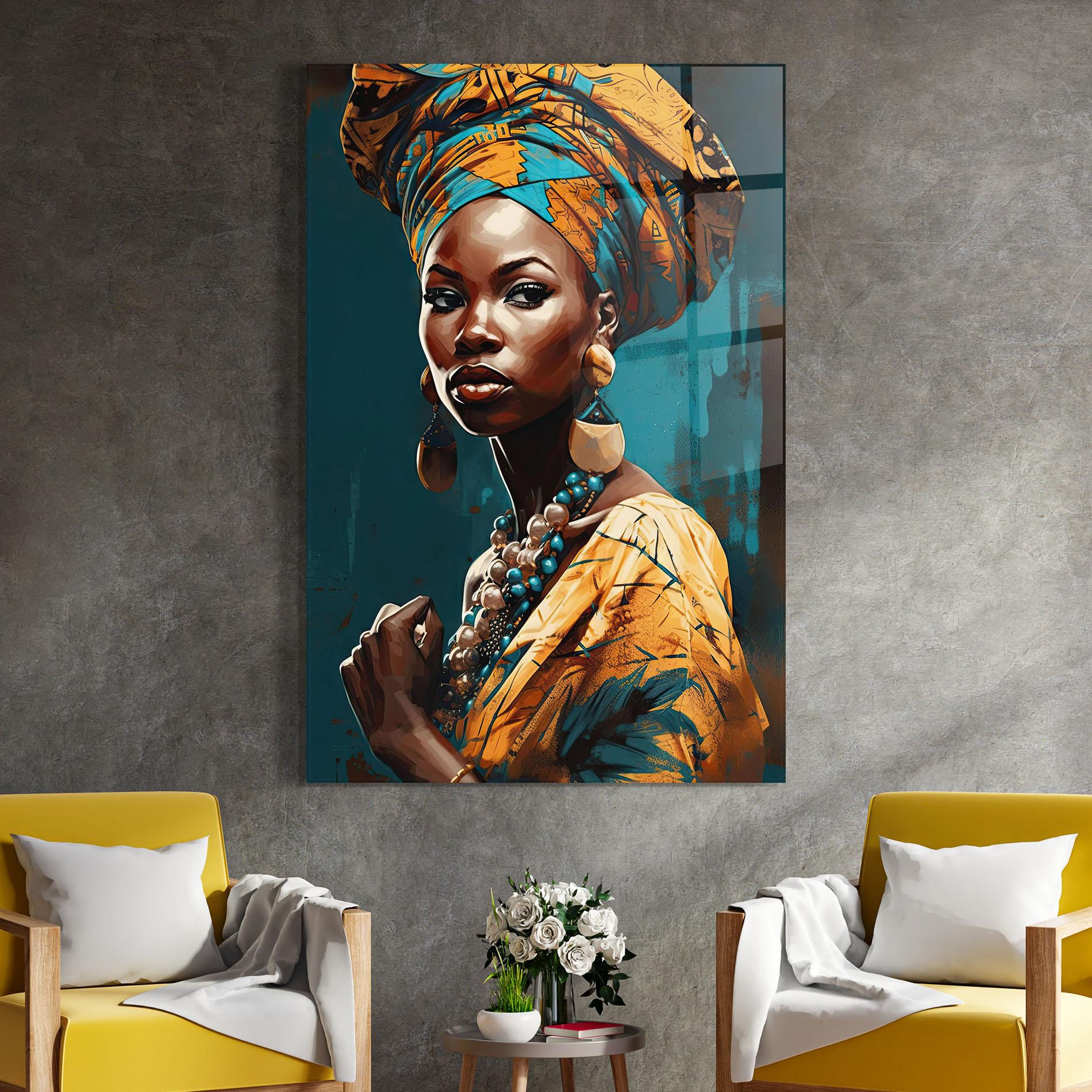 Tablou Sticla Azure Chic Woman mockup 4