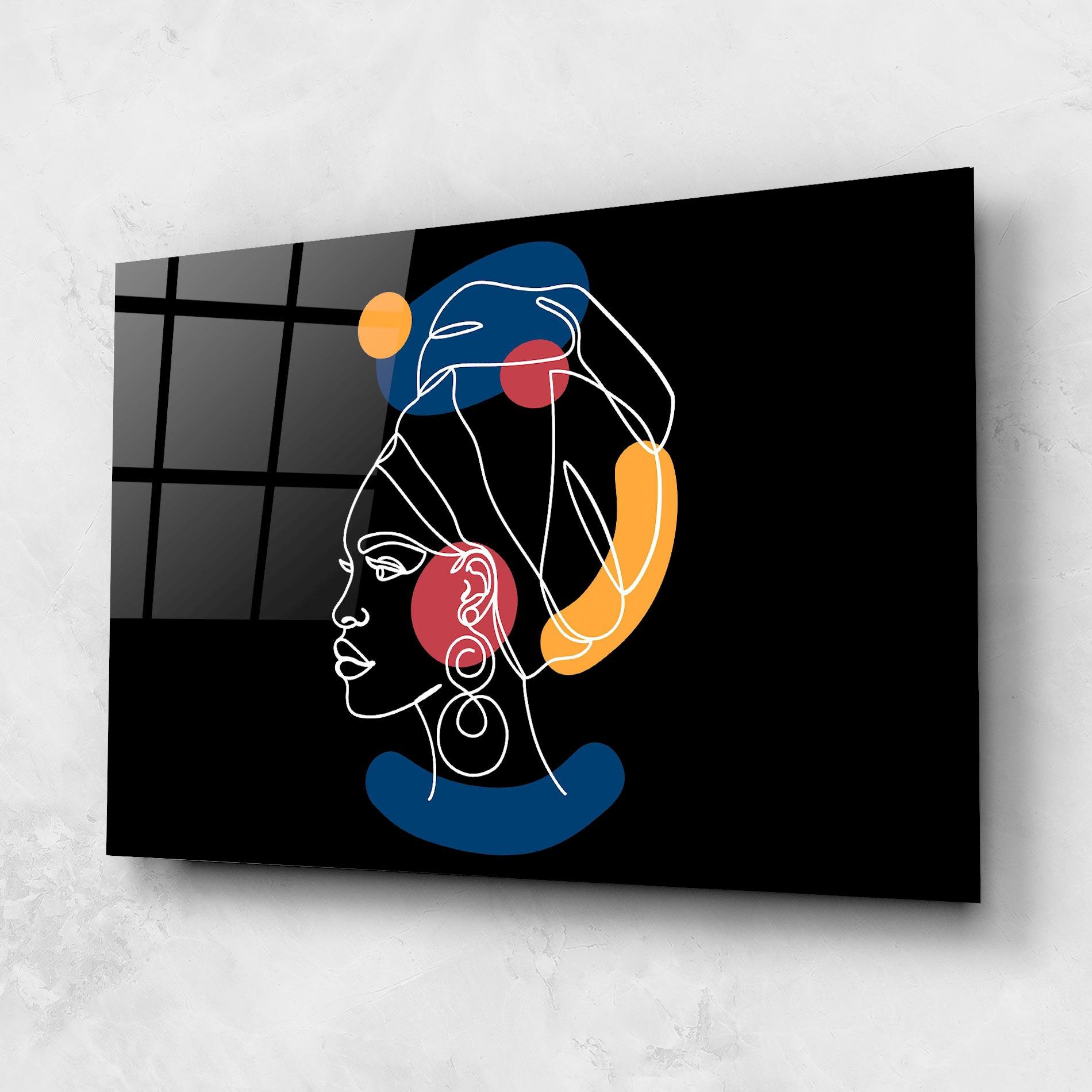 Tablou Sticla African Blue Yellow mockup 1