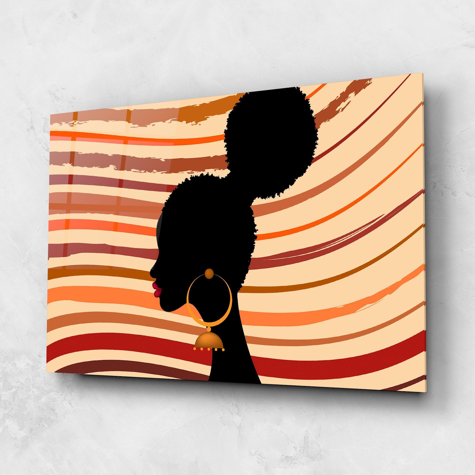 Tablou Sticla African Hairstyle mockup 1