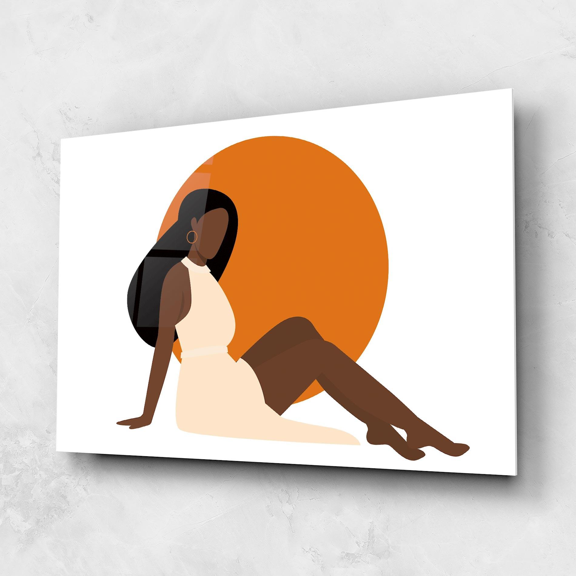 Tablou Sticla African Woman Dress mockup 1