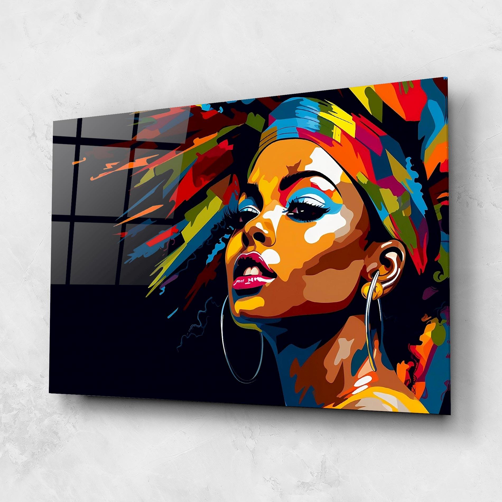 Tablou Sticla African Woman Portrait mockup 1