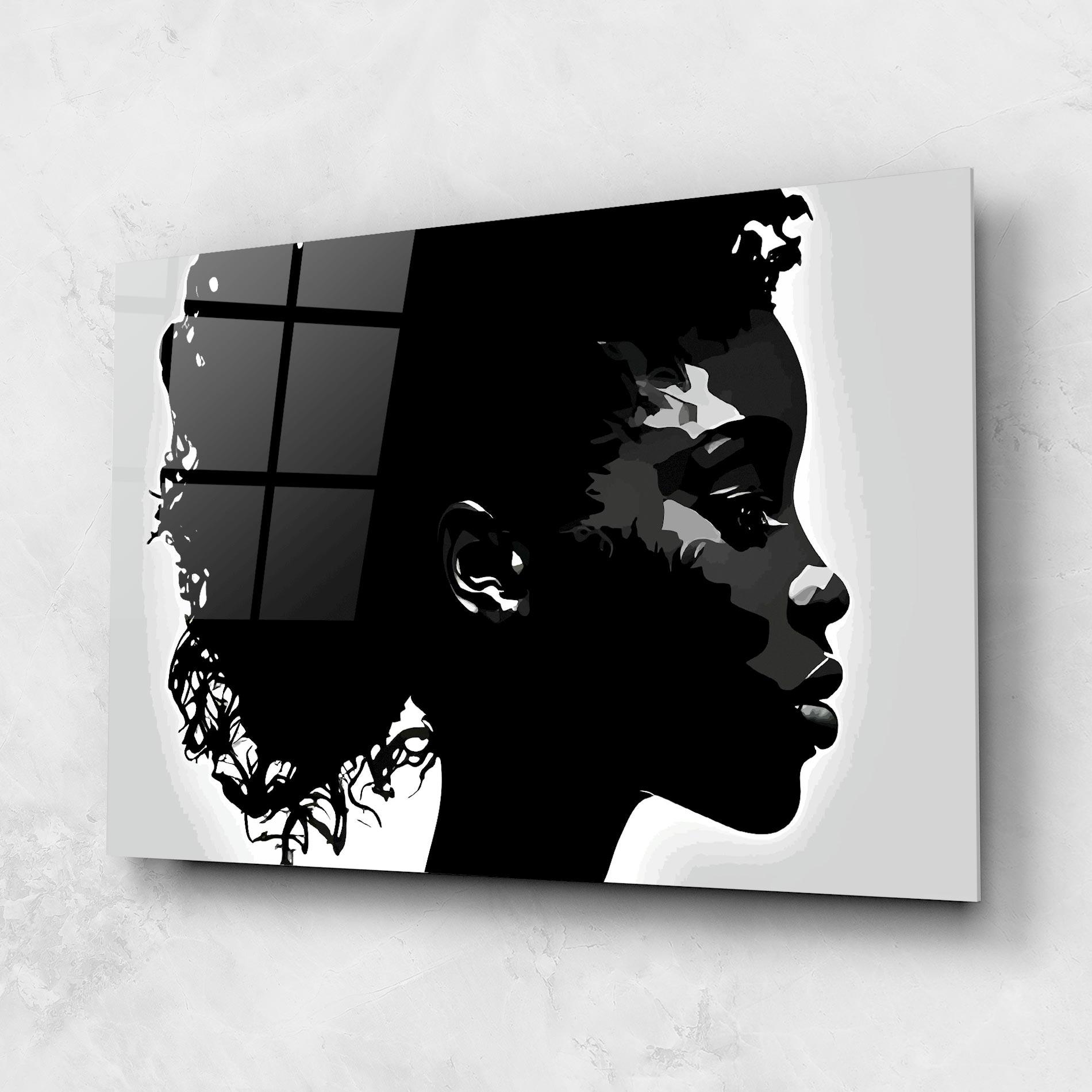 Tablou Sticla Black African Woman mockup 1