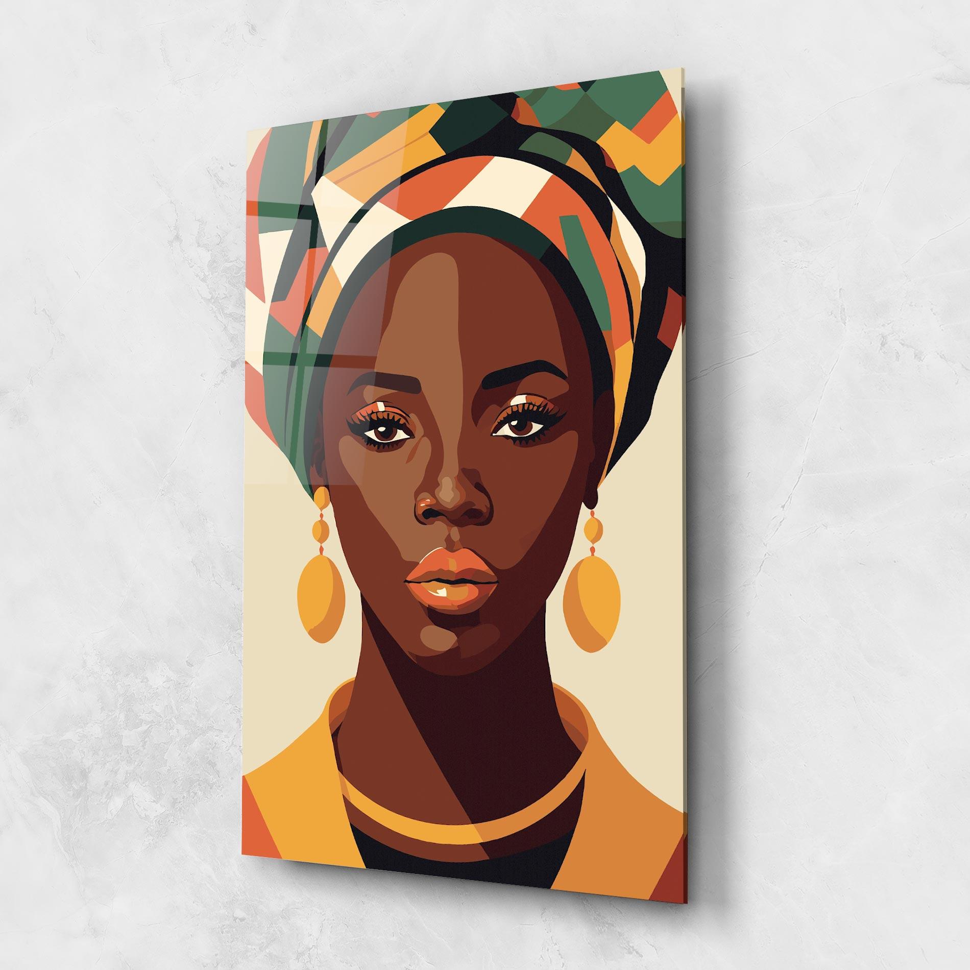 Tablou Sticla African Portrait mockup 1