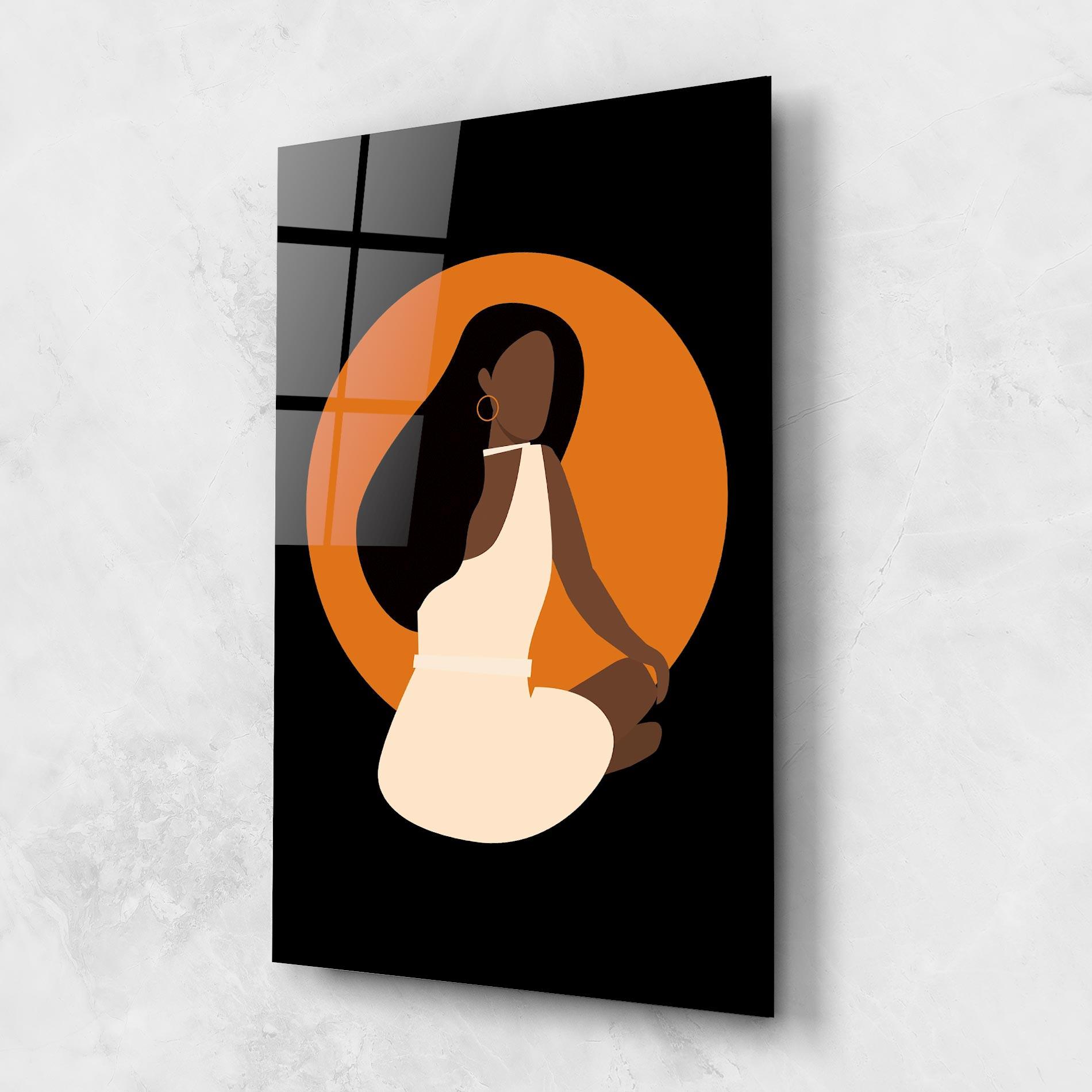 Tablou Sticla African White Dress mockup 1