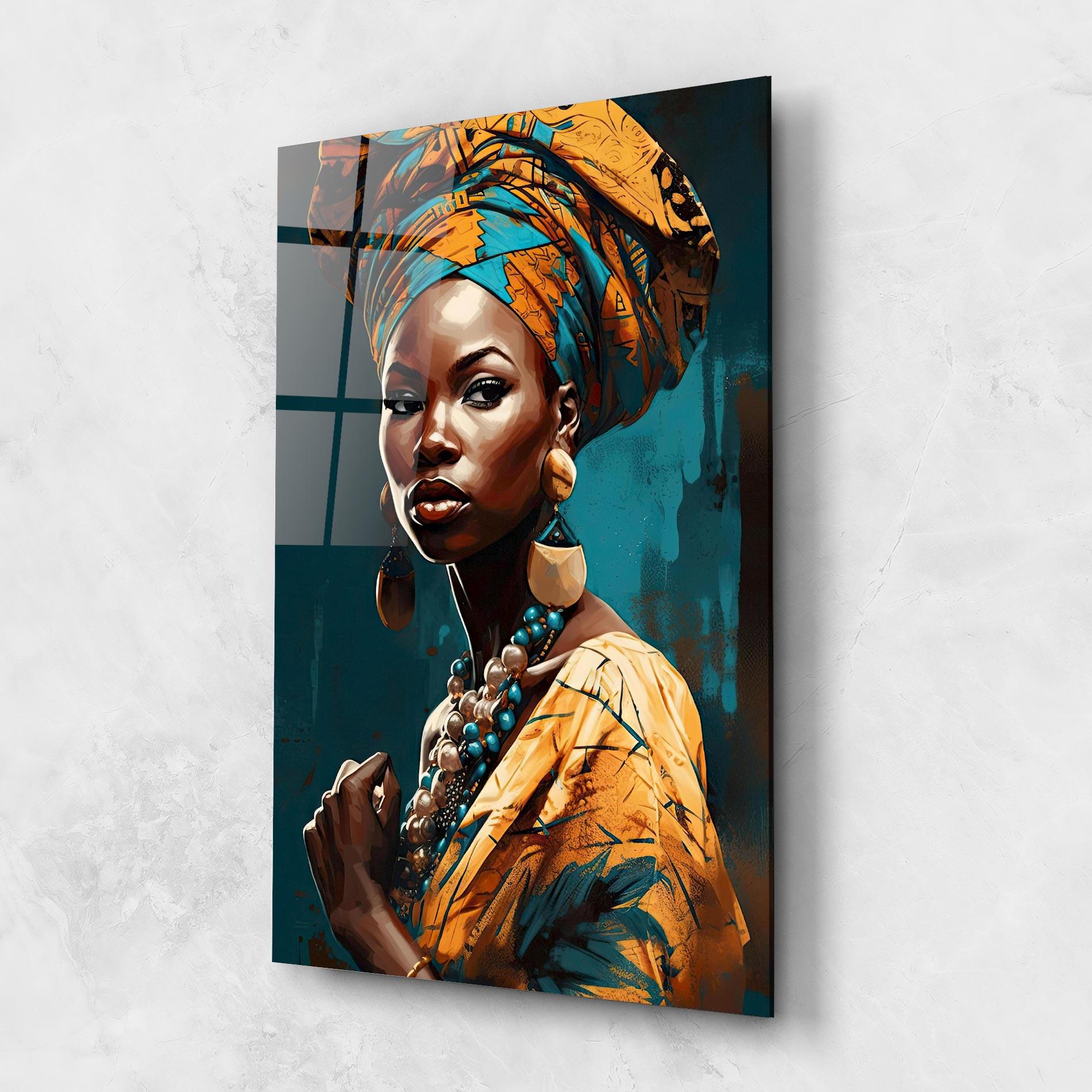 Tablou Sticla Azure Chic Woman mockup 1