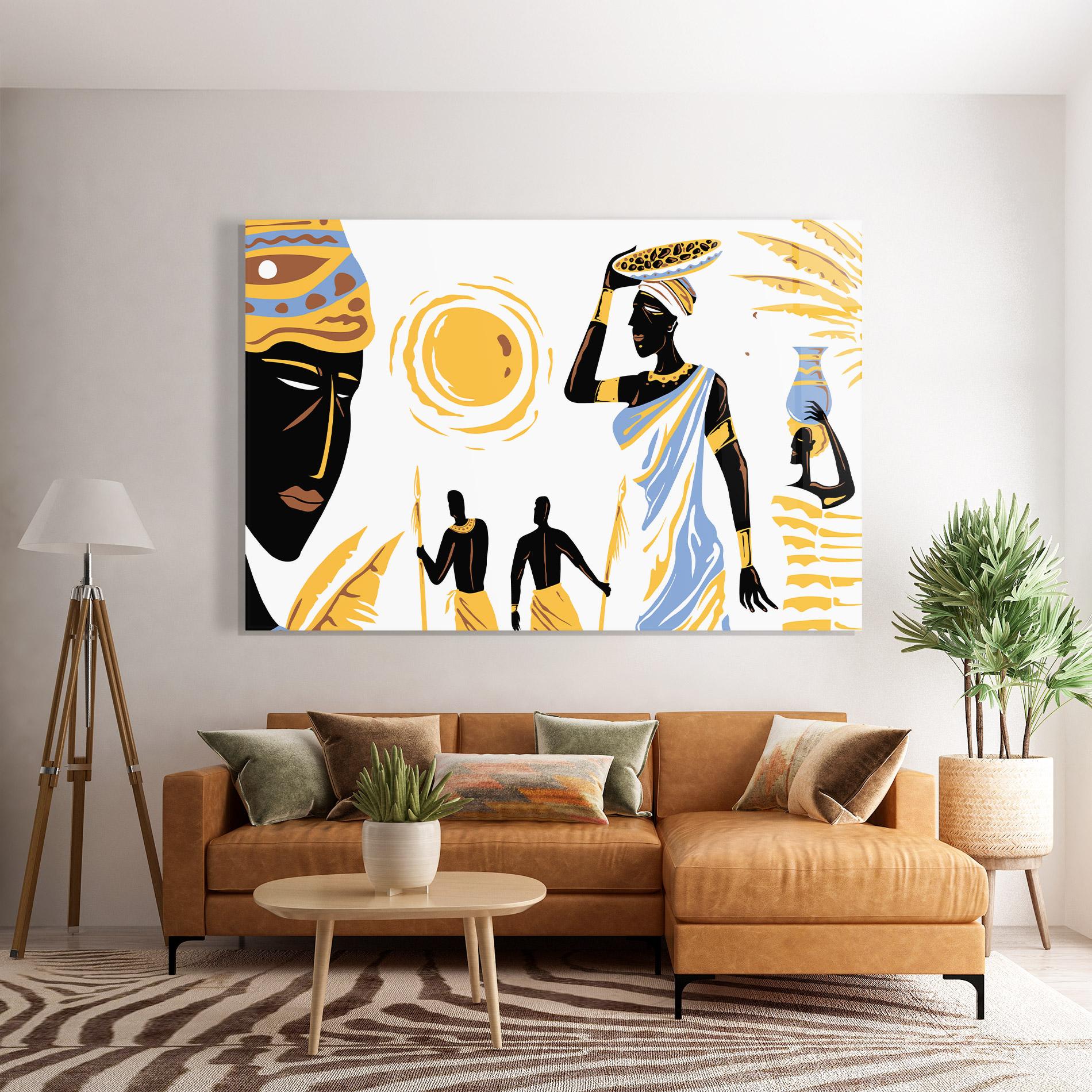 Tablou Sticla African Drawing mockup 7